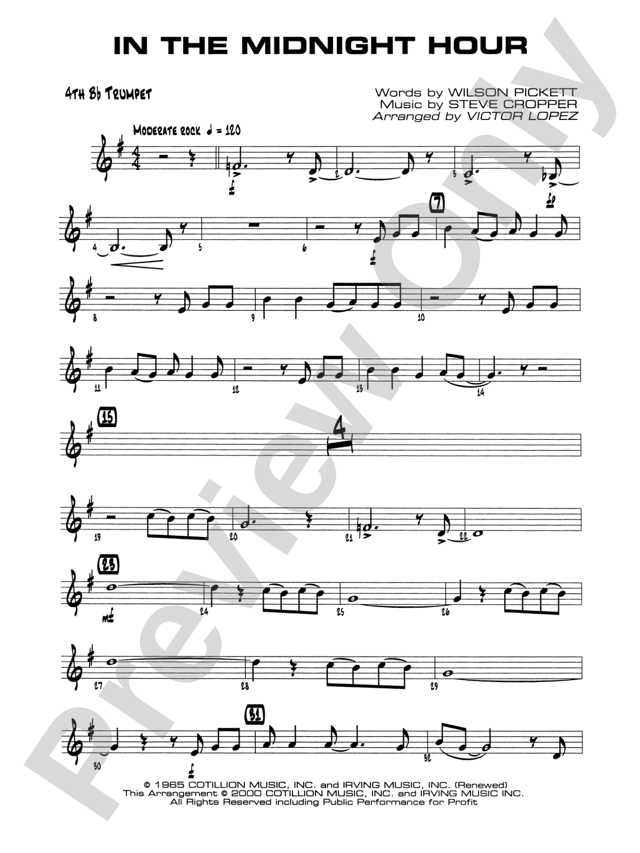 In the Midnight Hour: 4th B-flat Trumpet