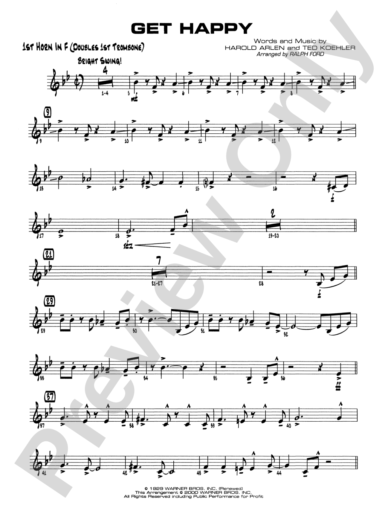 Get Happy: 1st F Horn