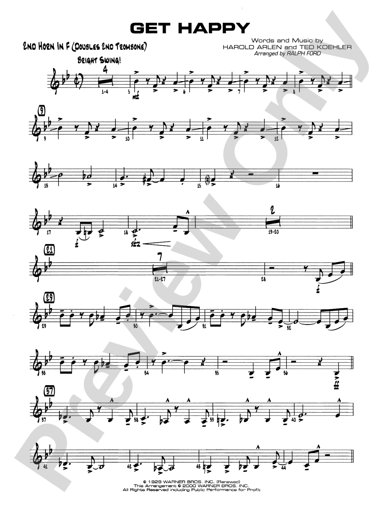 Get Happy: 2nd F Horn