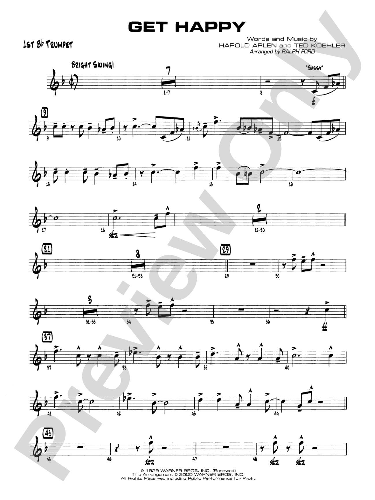 Get Happy: 1st B-flat Trumpet