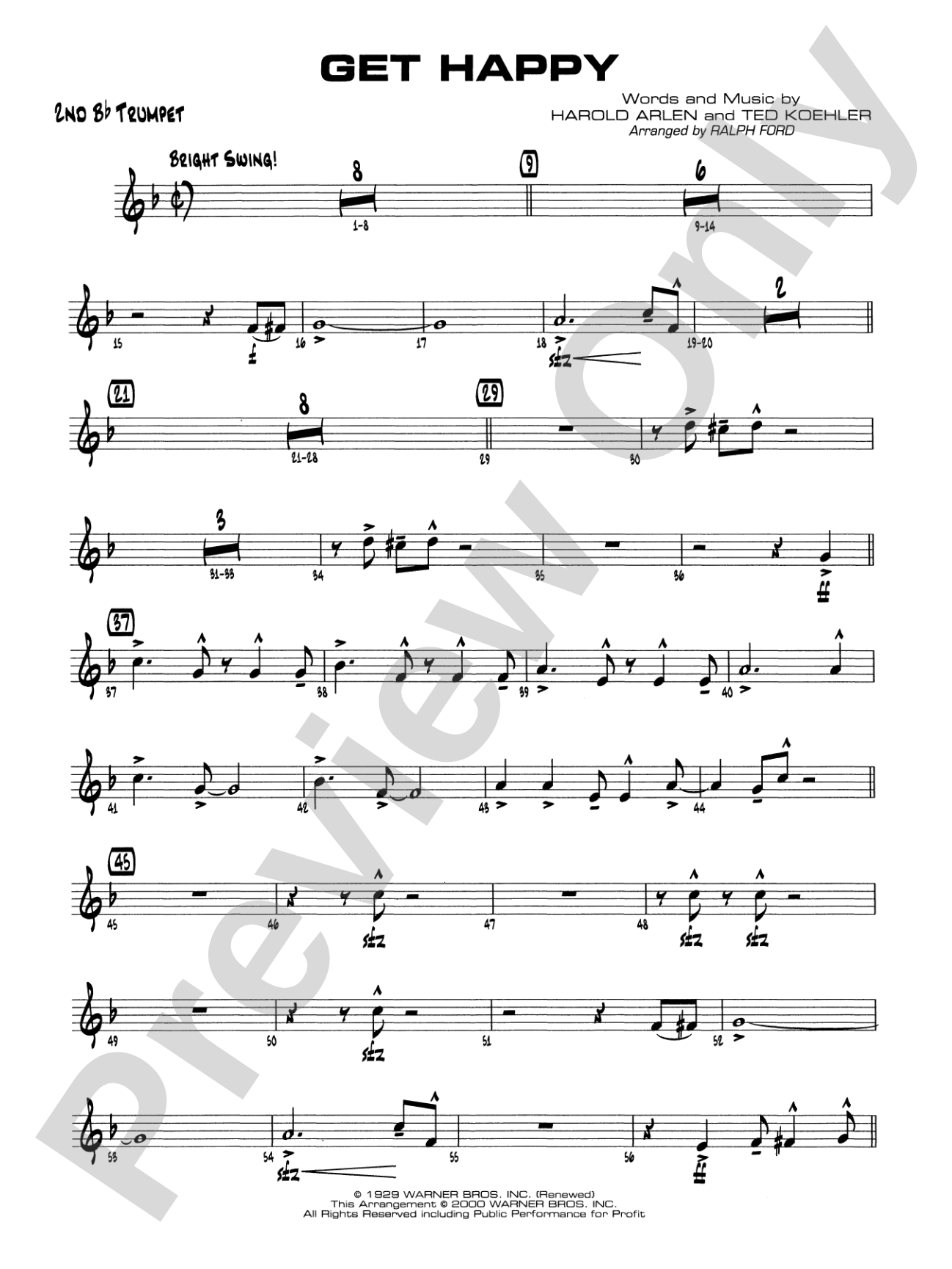 Get Happy: 2nd B-flat Trumpet