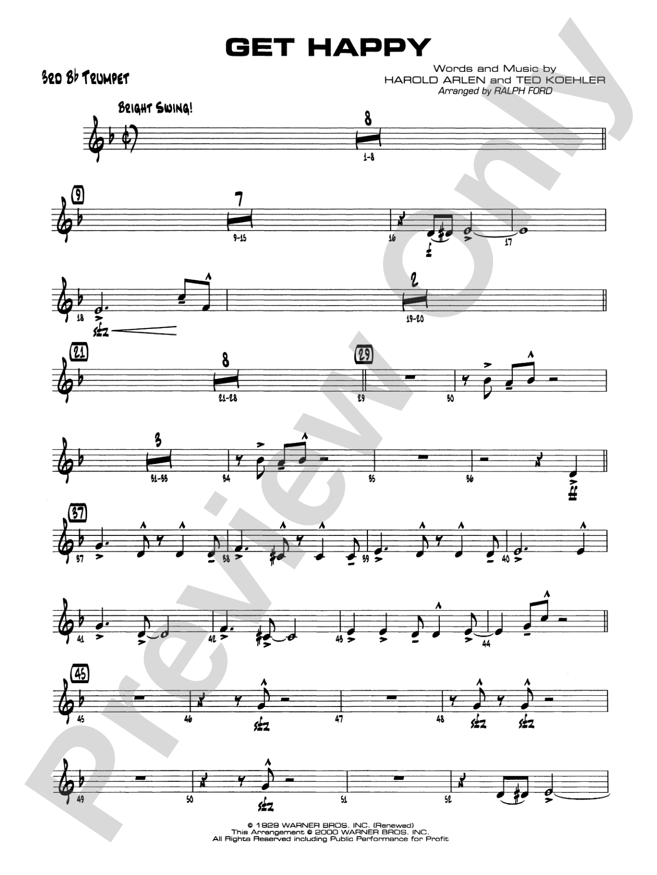 Get Happy: 3rd B-flat Trumpet