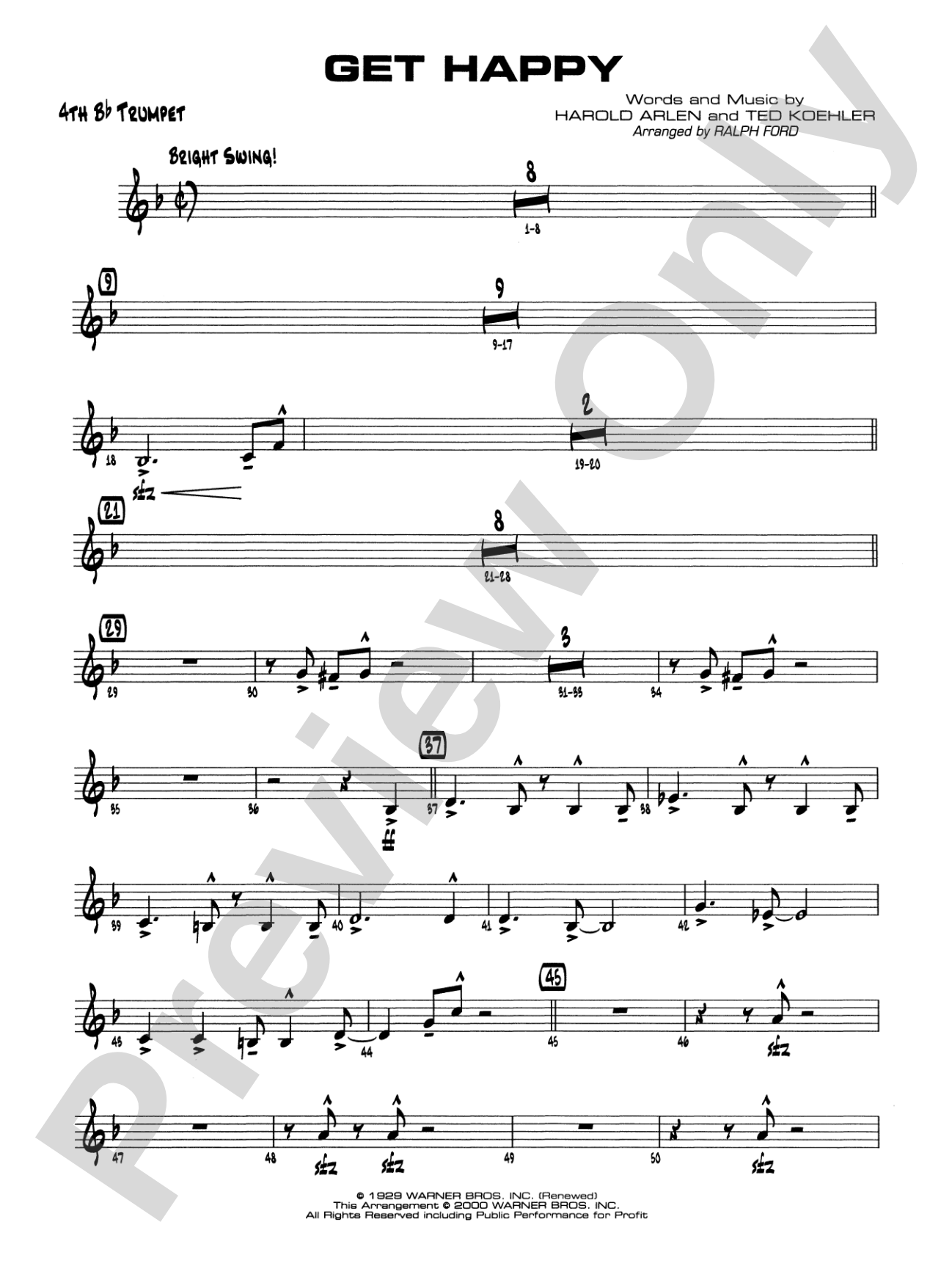 Get Happy: 4th B-flat Trumpet