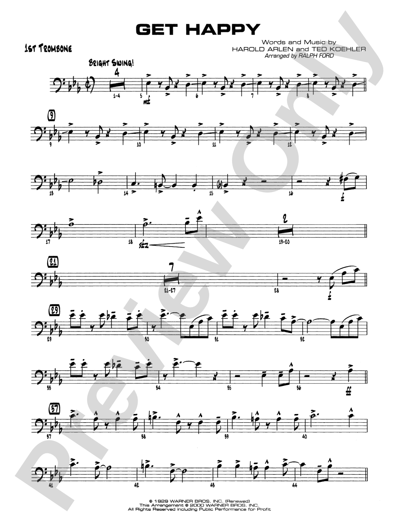 Get Happy: 1st Trombone