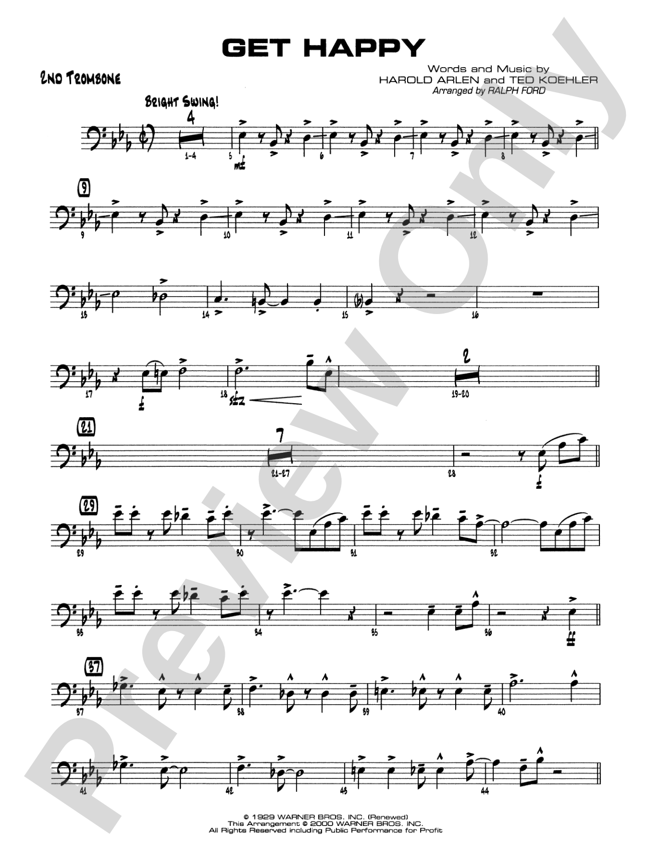 Get Happy: 2nd Trombone