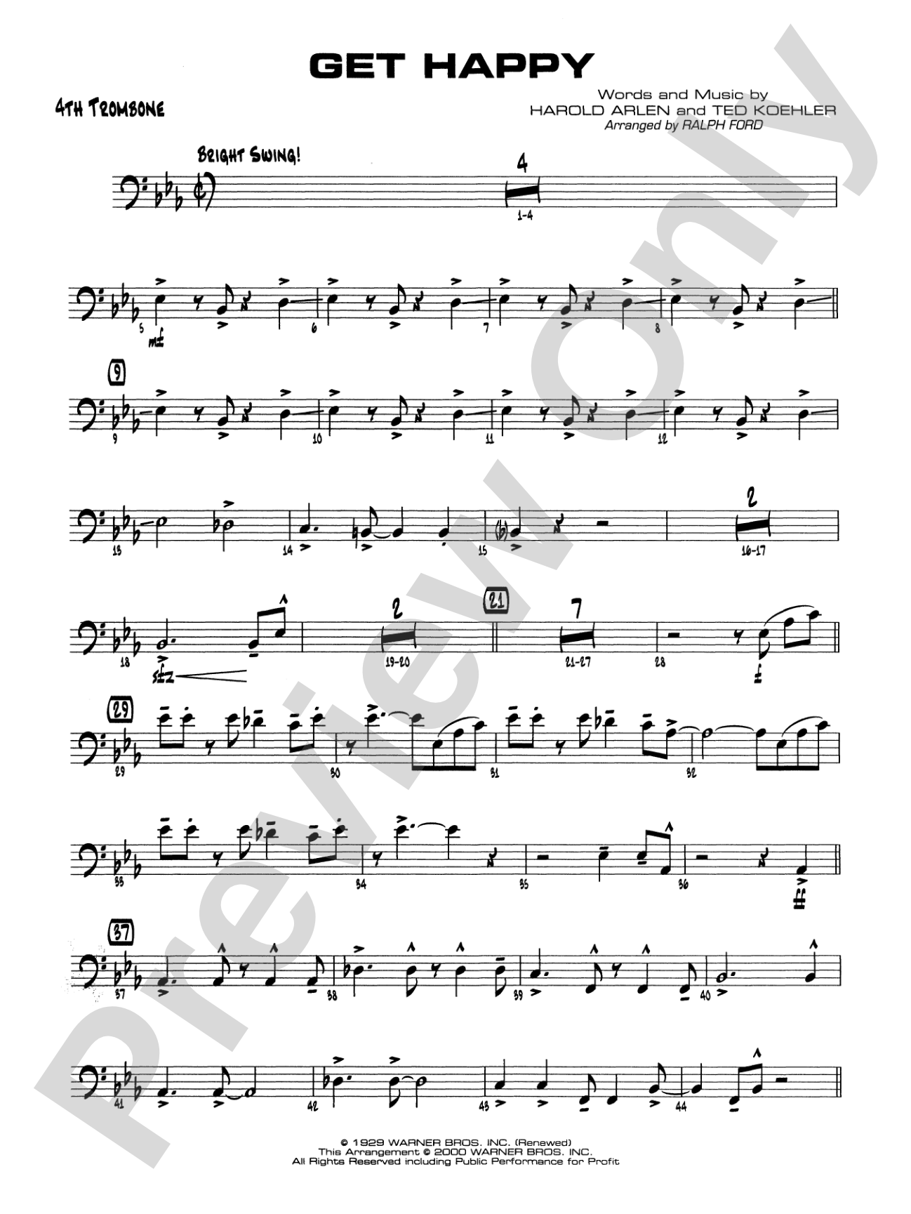 Get Happy: 4th Trombone