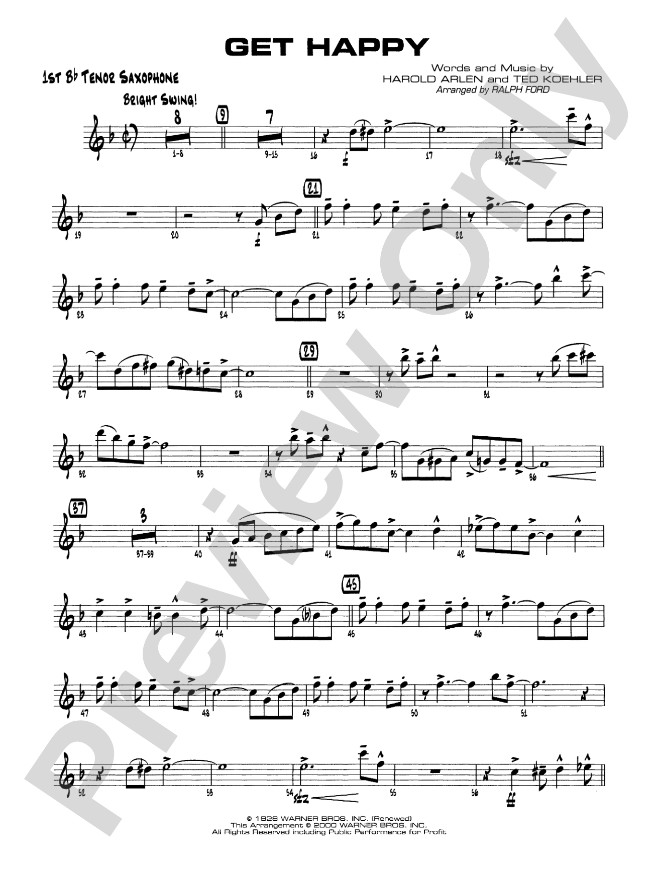 Get Happy: B-flat Tenor Saxophone