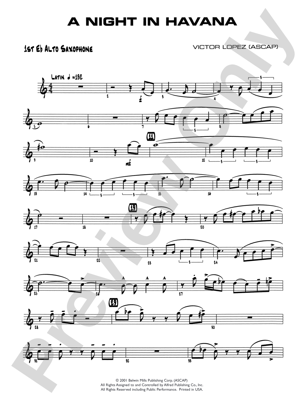 A Night in Havana: E-flat Alto Saxophone