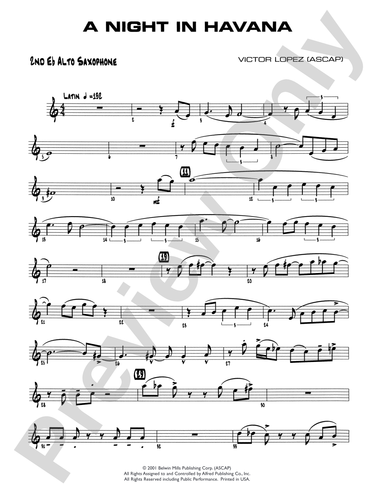 A Night in Havana: 2nd E-flat Alto Saxophone