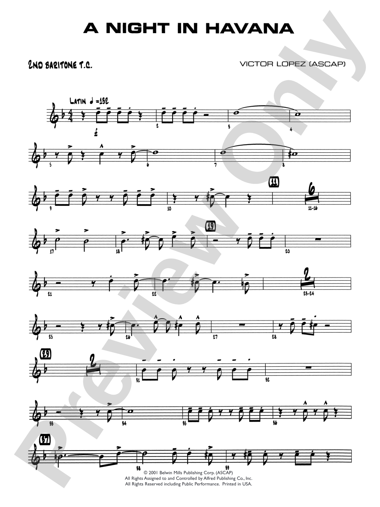 A Night in Havana: 2nd Baritone T.C.