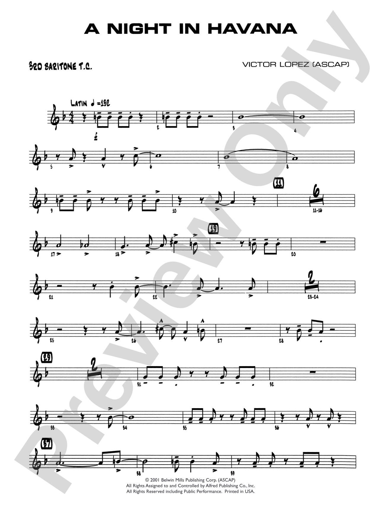 A Night in Havana: 3rd Baritone T.C.