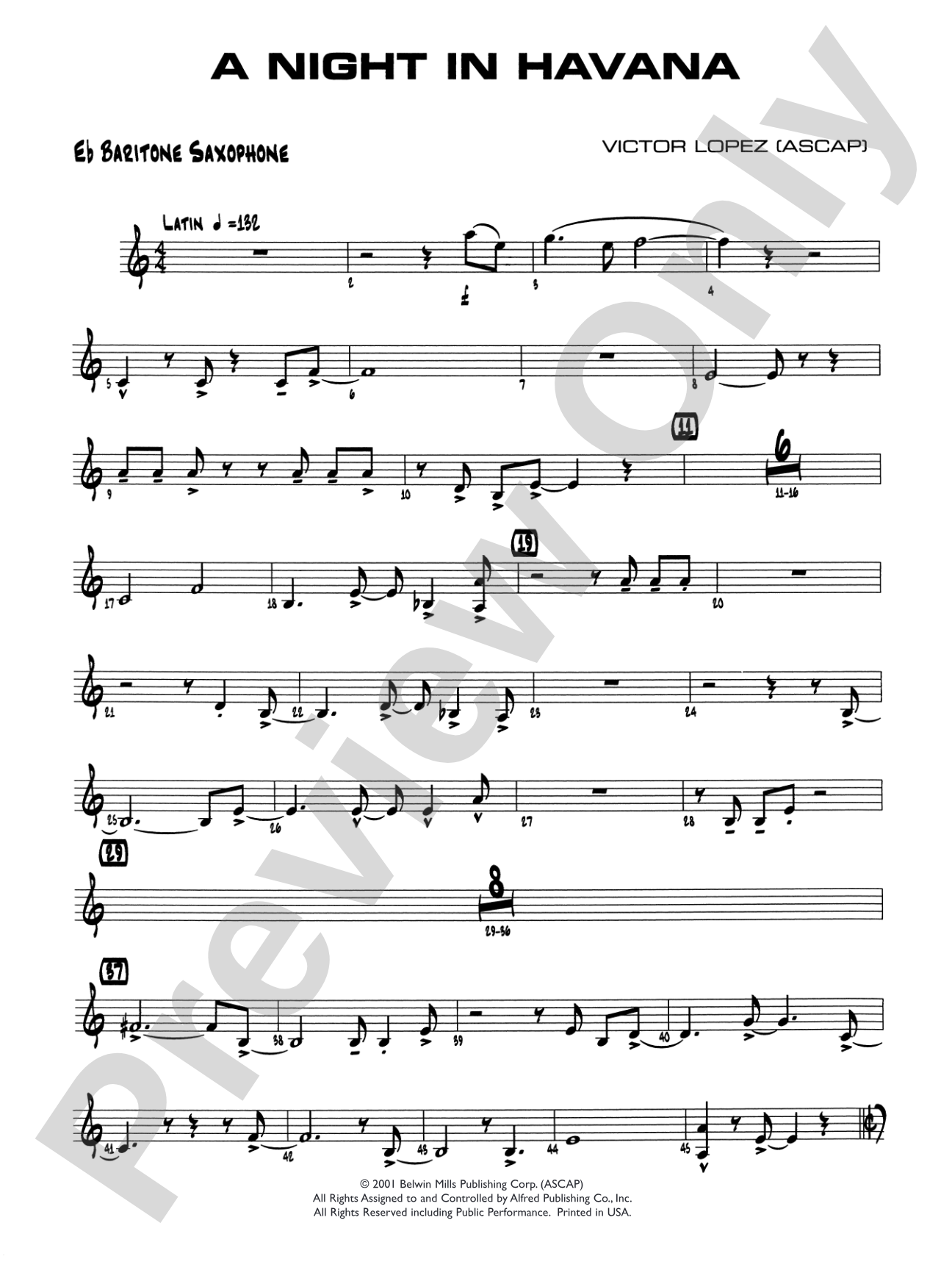 A Night in Havana: E-flat Baritone Saxophone