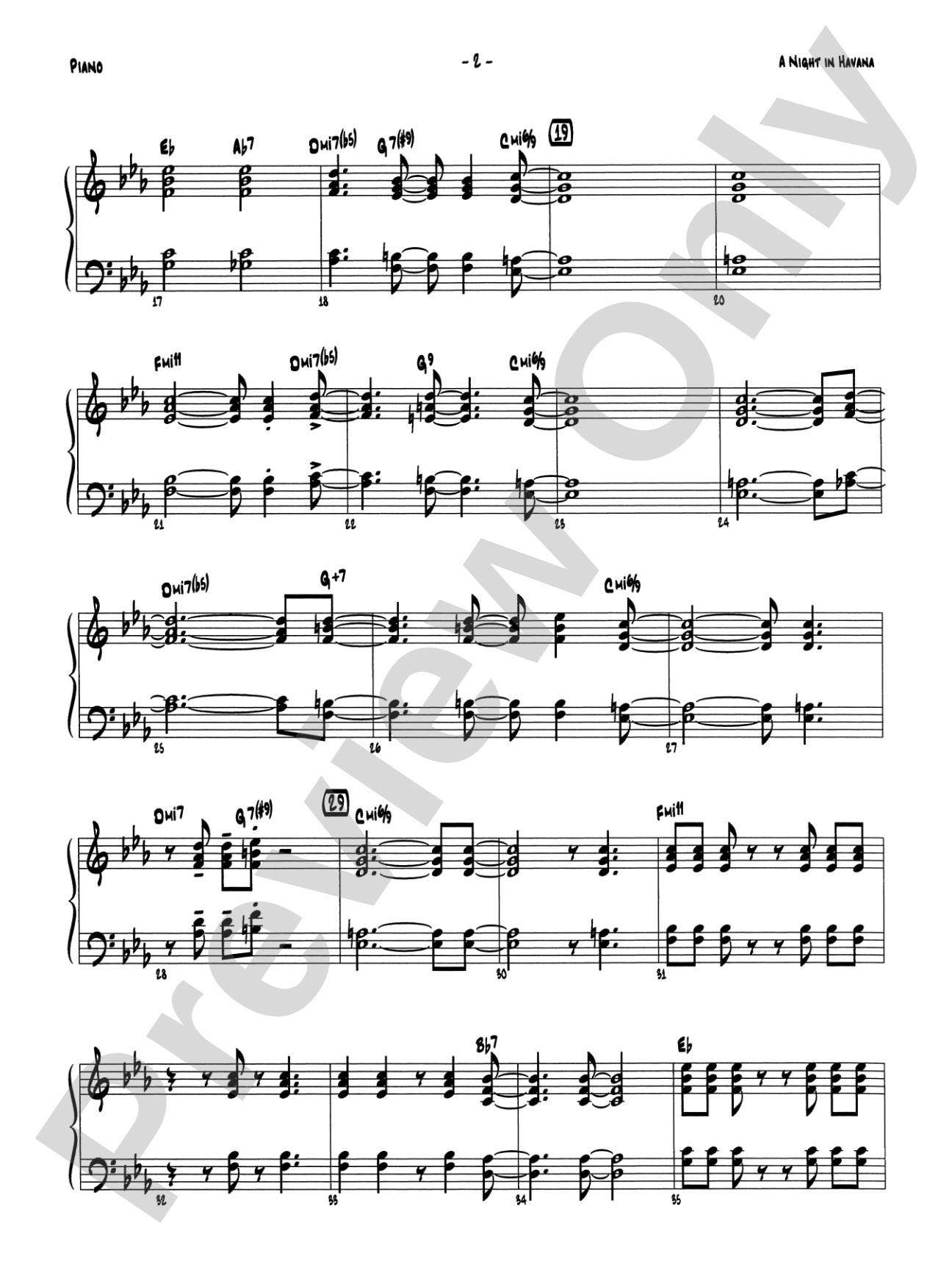 A Night in Havana: Piano Accompaniment