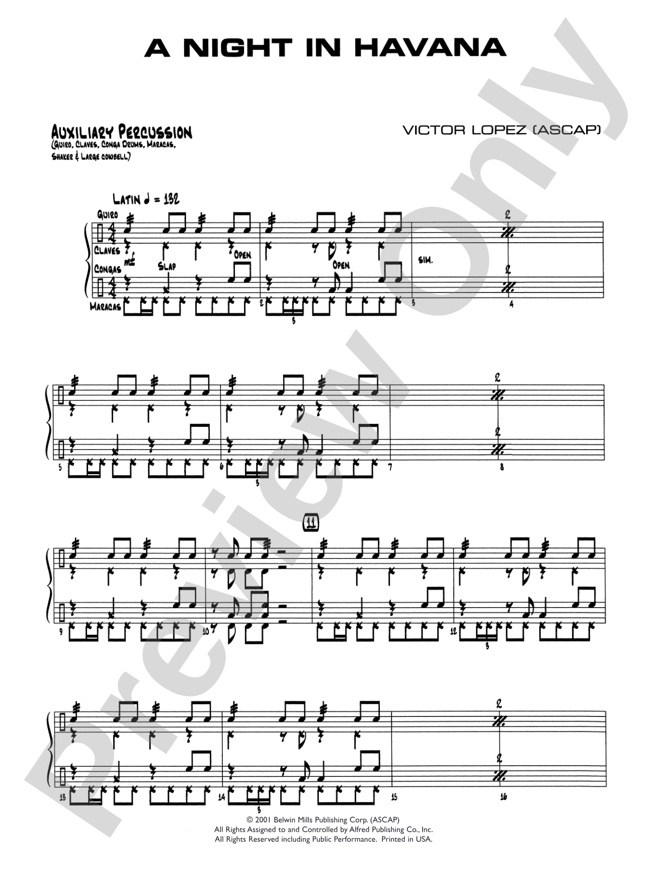 A Night in Havana: 1st Percussion