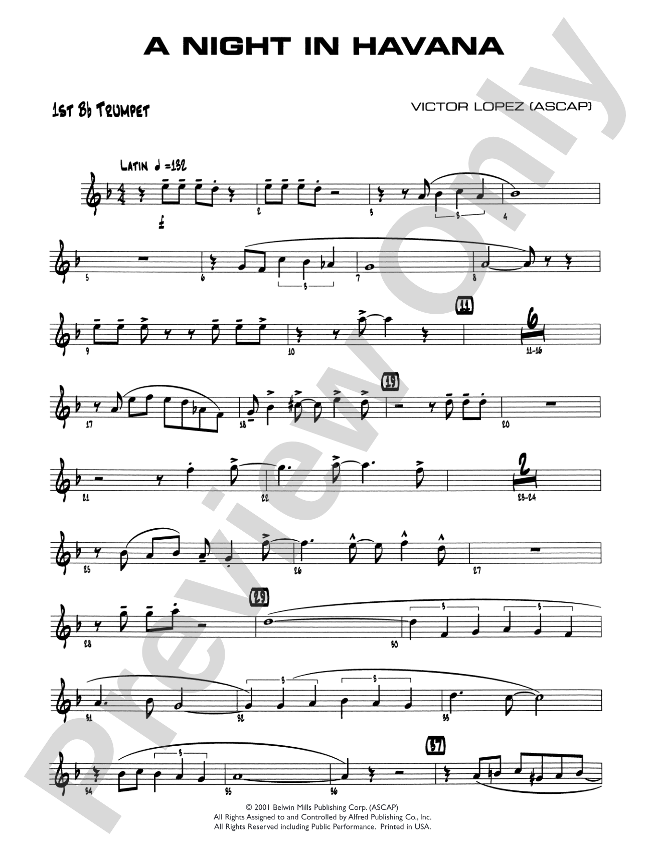 A Night in Havana: 1st B-flat Trumpet