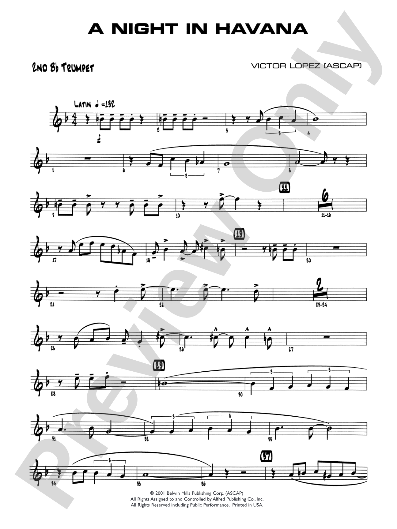 A Night in Havana: 2nd B-flat Trumpet