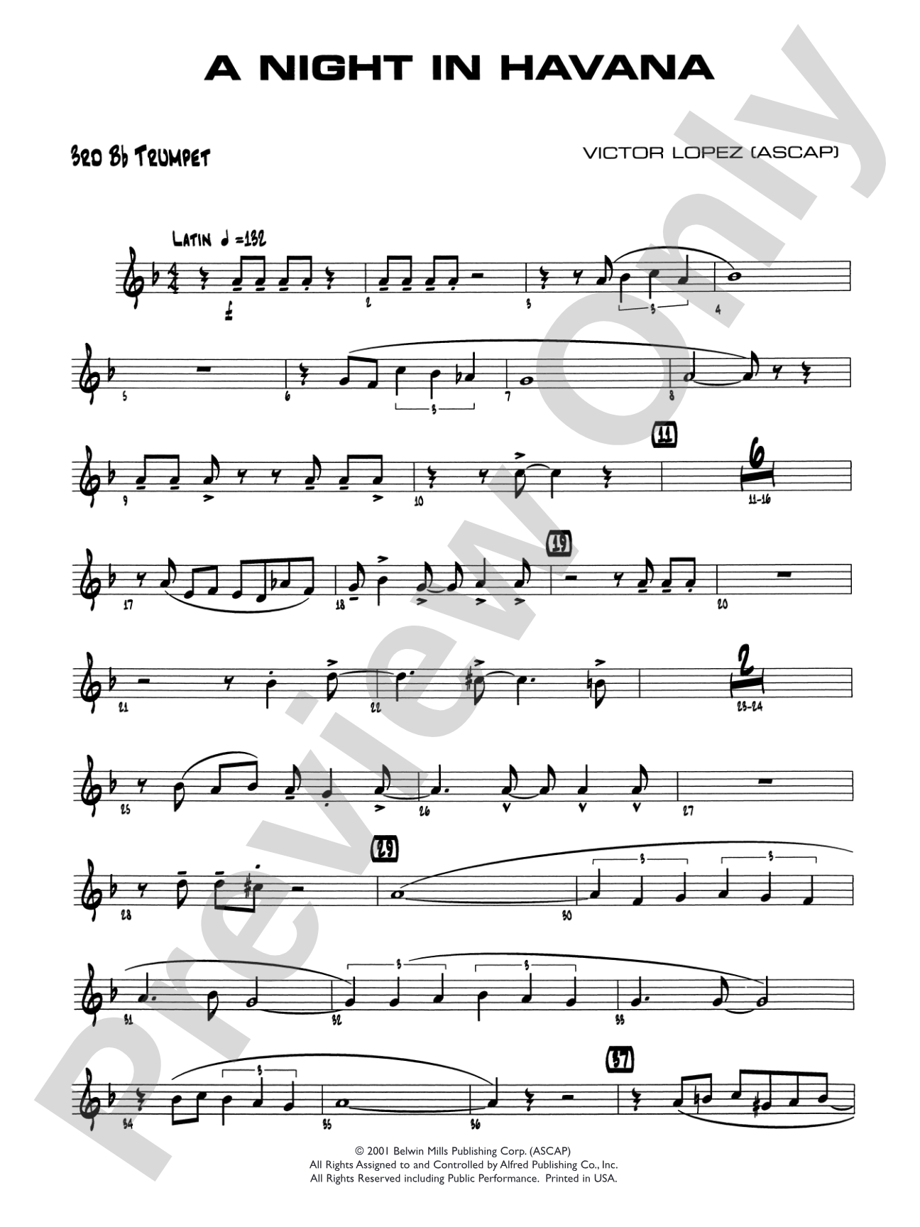 A Night in Havana: 3rd B-flat Trumpet