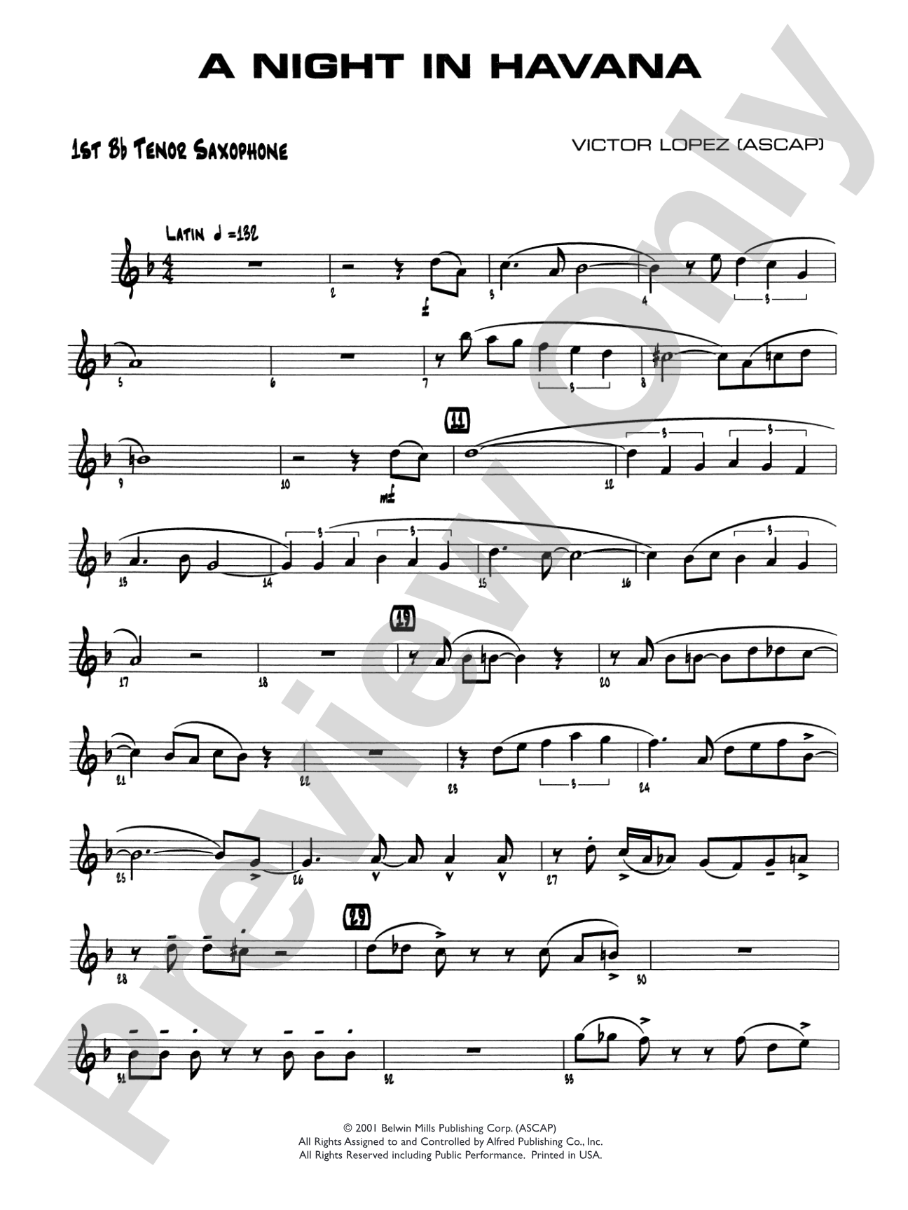 A Night in Havana: B-flat Tenor Saxophone