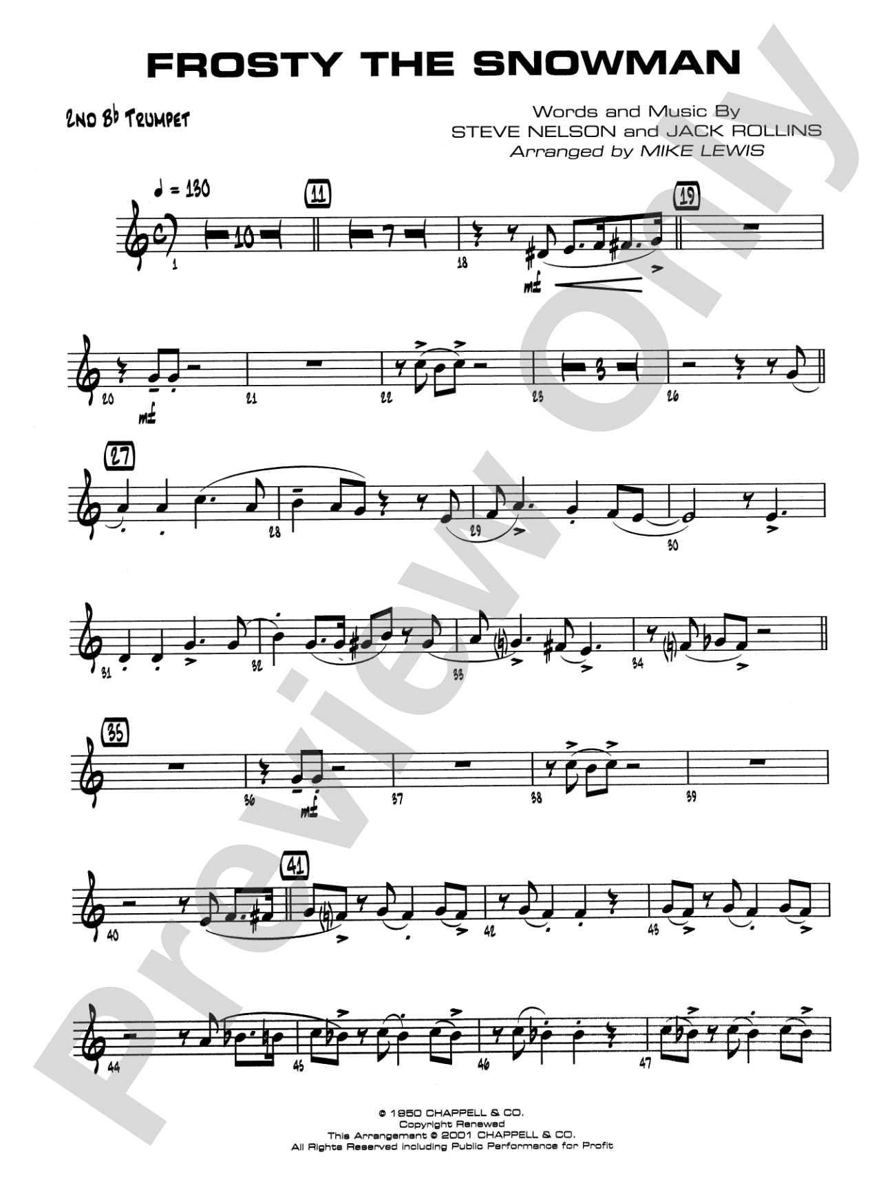 Frosty the Snowman: 2nd B-flat Trumpet