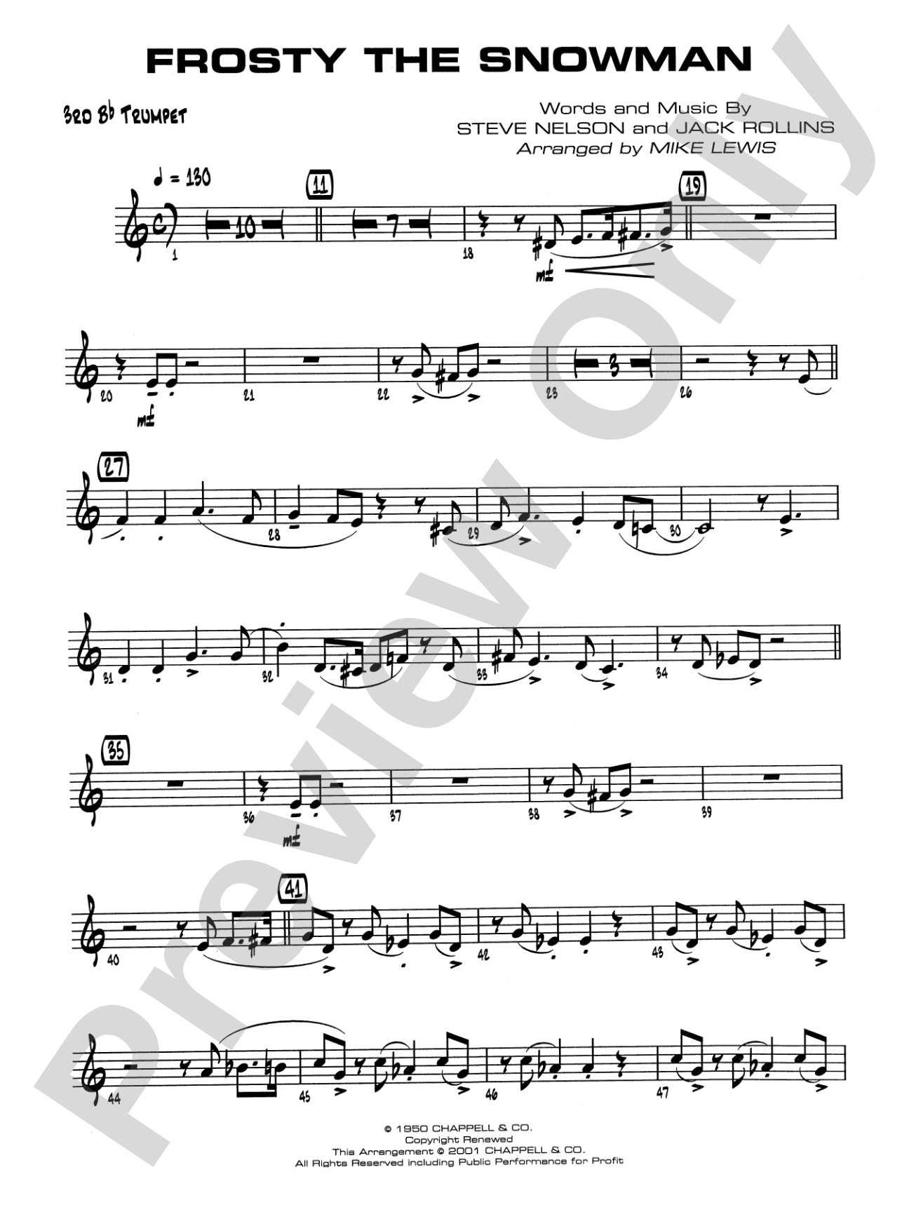 Frosty the Snowman: 3rd B-flat Trumpet