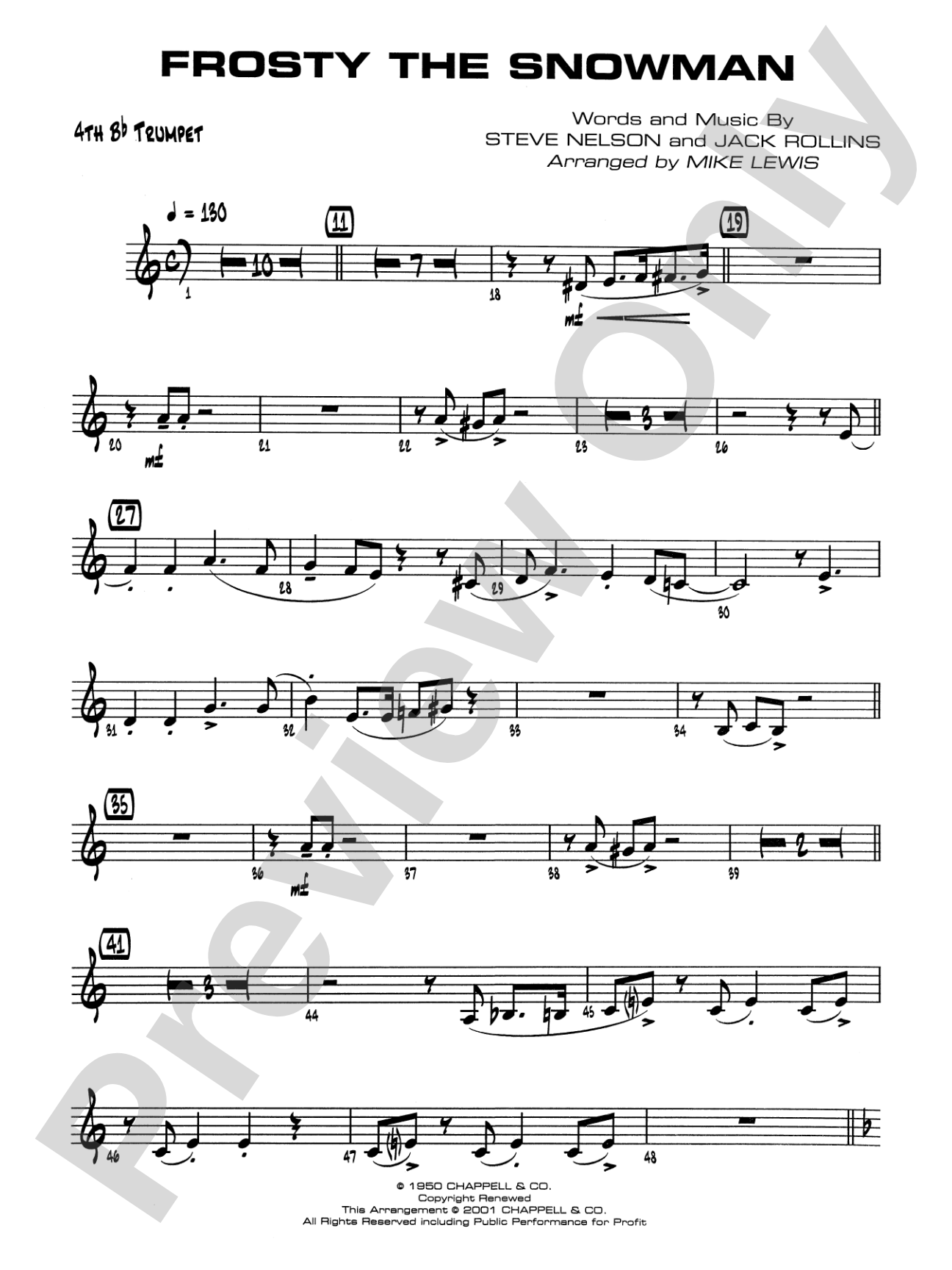 Frosty the Snowman: 4th B-flat Trumpet