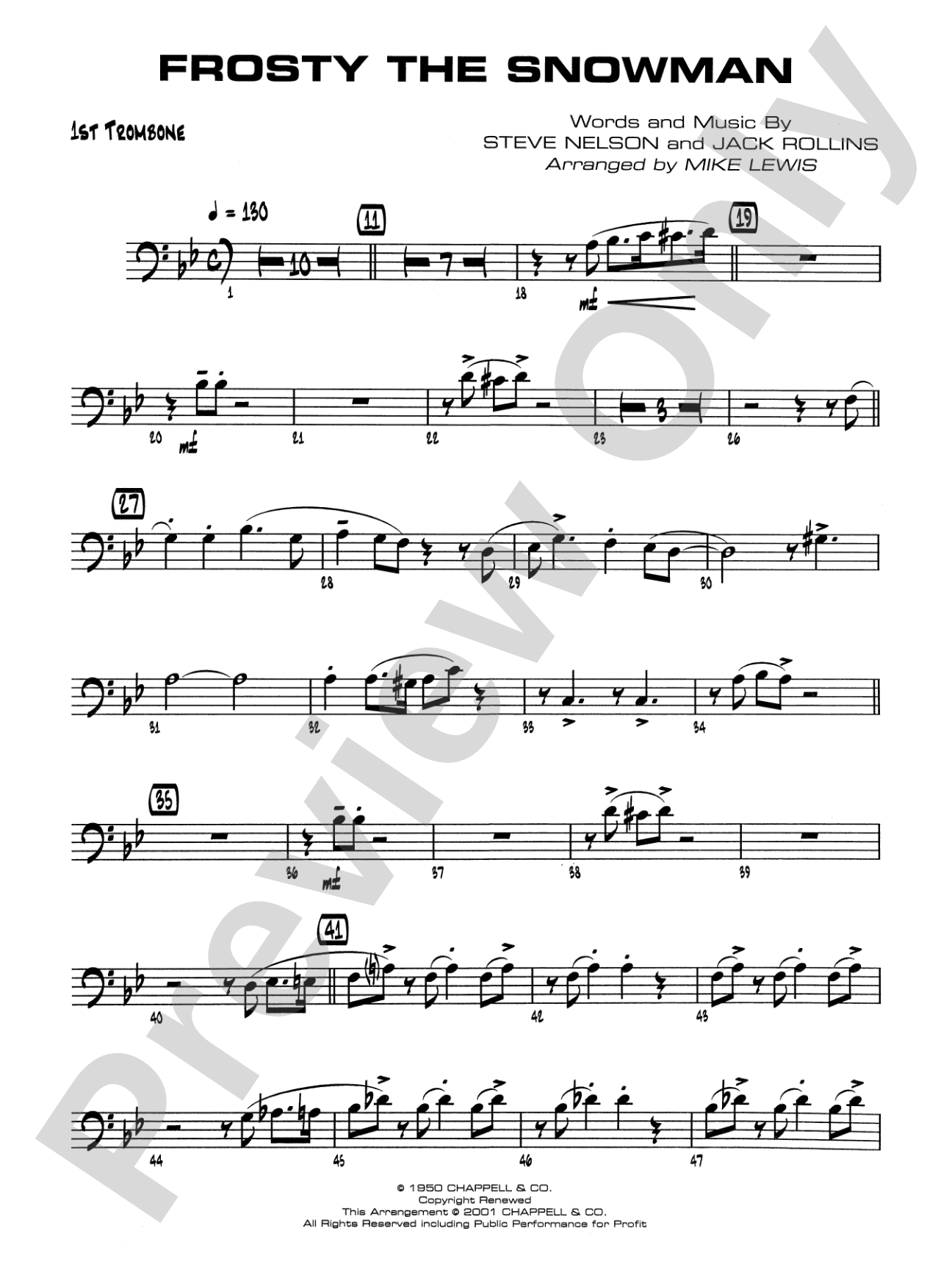 Frosty the Snowman: 1st Trombone