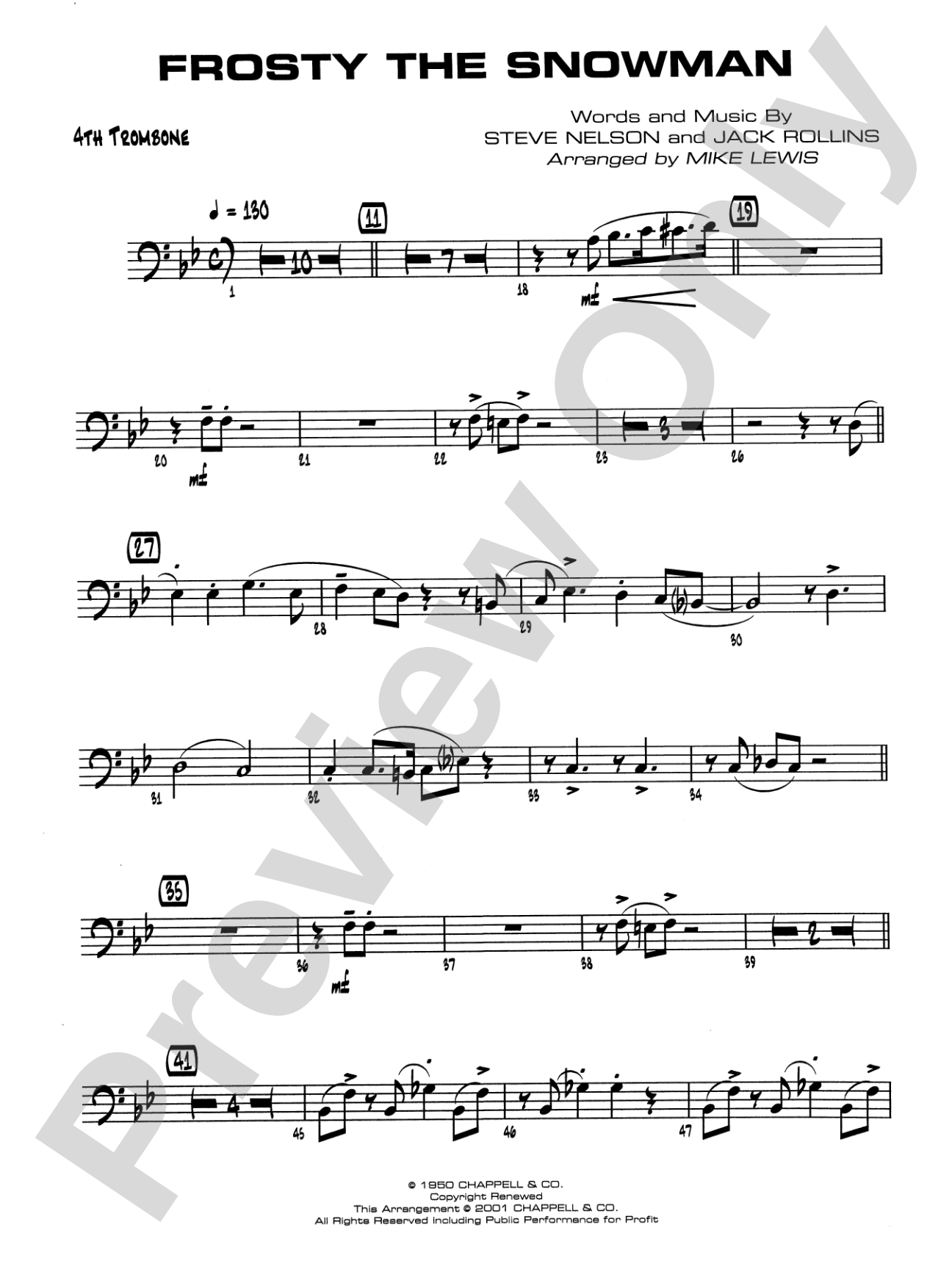 Frosty the Snowman: 4th Trombone