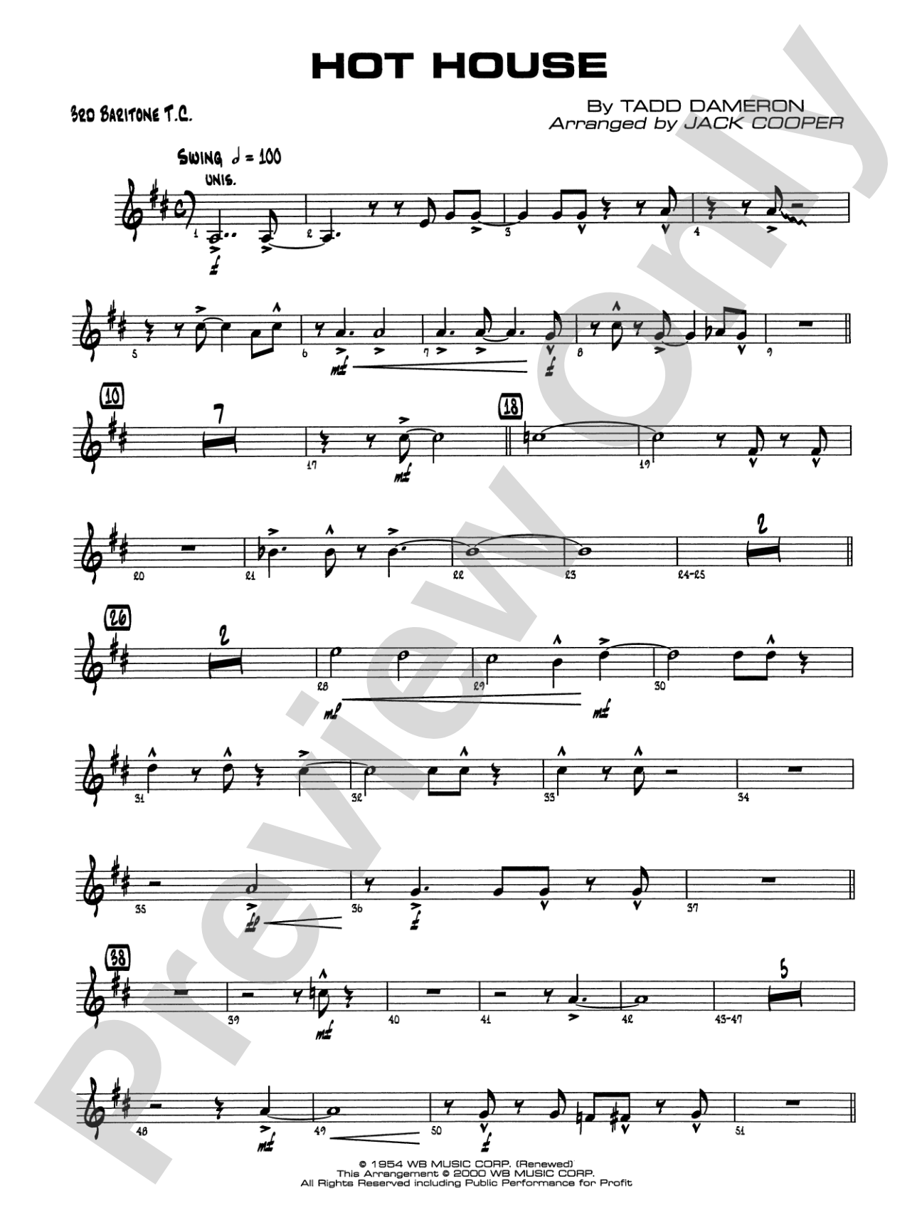 Hot House: 3rd Baritone T.C.