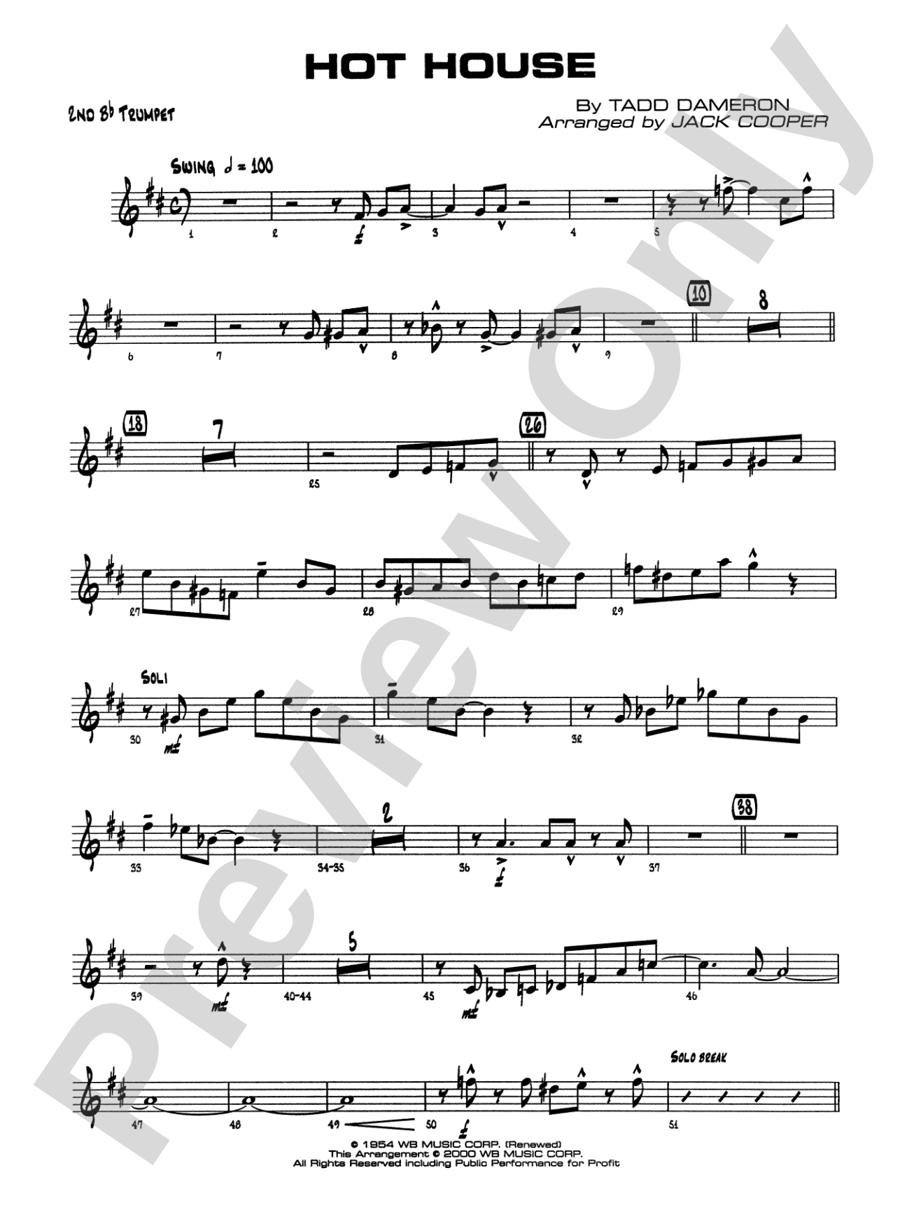Hot House: 2nd B-flat Trumpet
