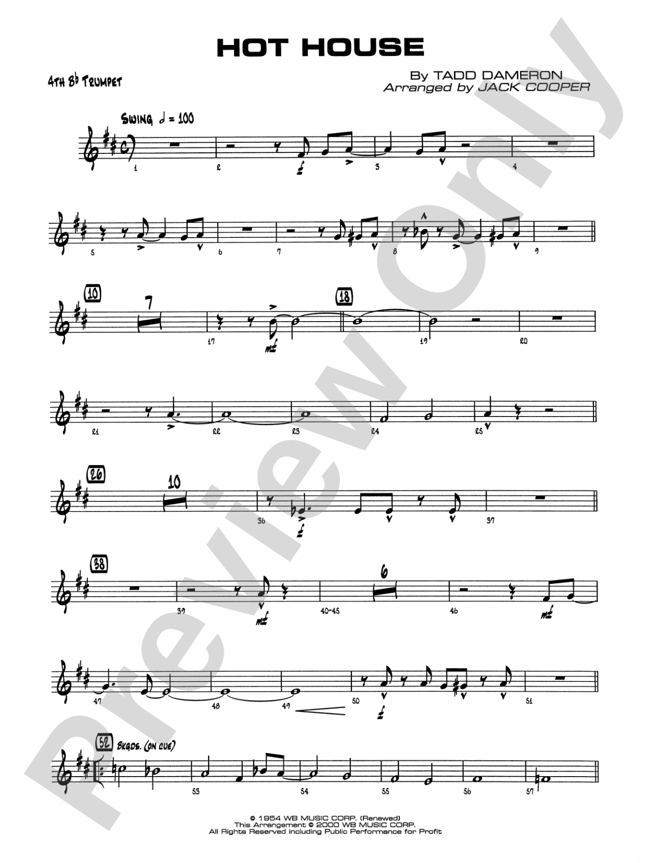 Hot House: 4th B-flat Trumpet