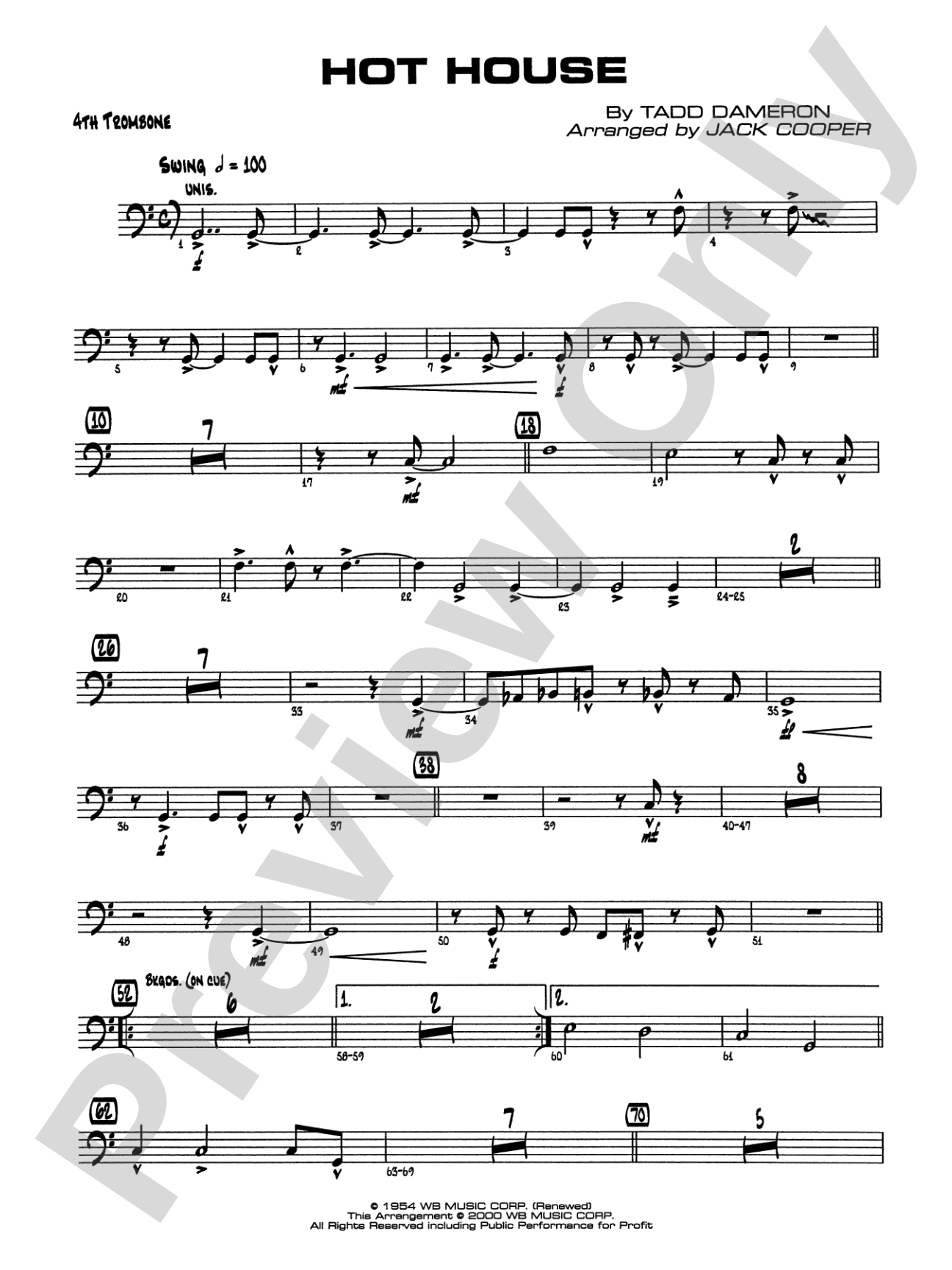 Hot House: 4th Trombone