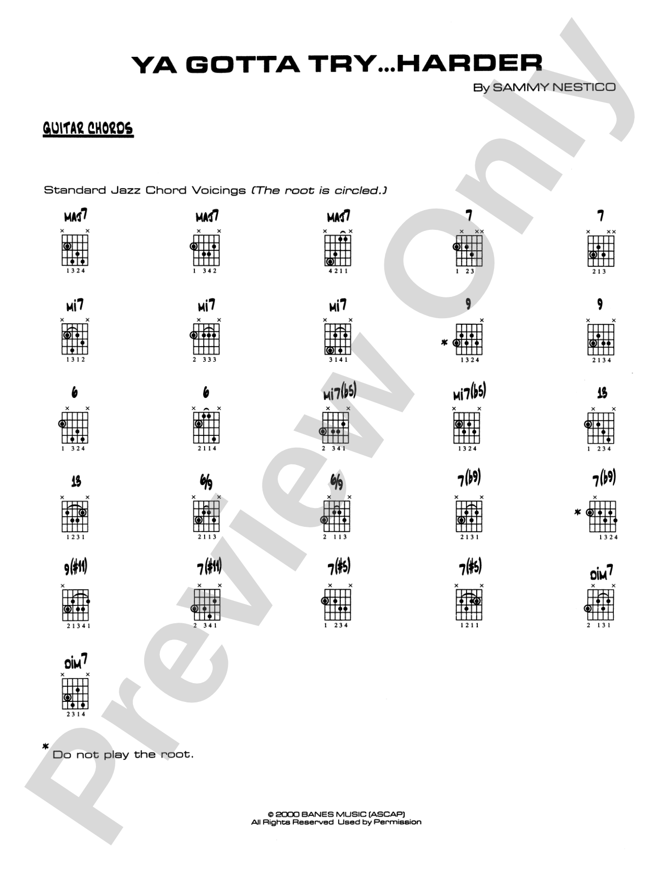 Ya Gotta Try... Harder: Guitar Chords