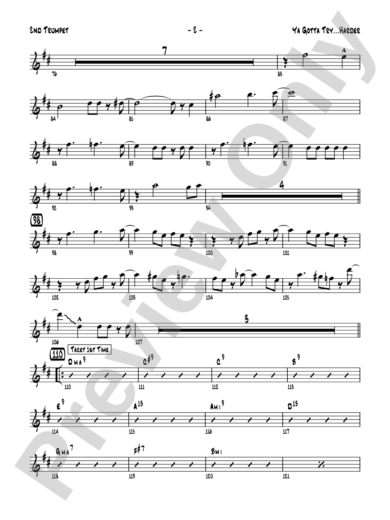 Ya Gotta Try... Harder: 2nd B-flat Trumpet