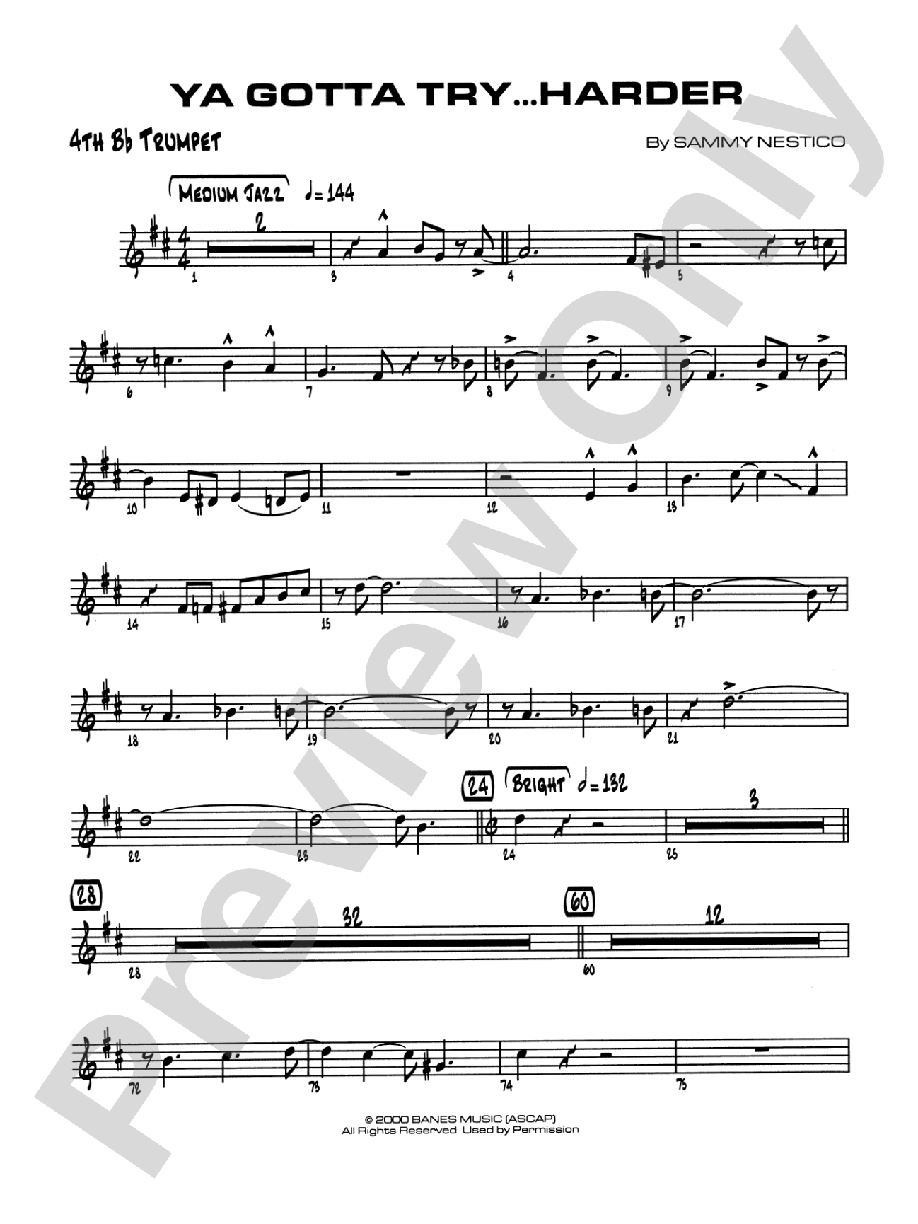Ya Gotta Try... Harder: 4th B-flat Trumpet