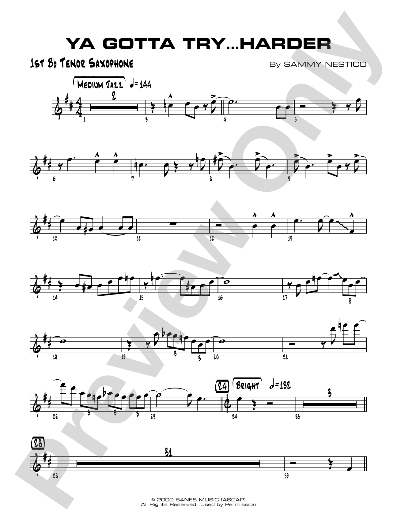 Ya Gotta Try... Harder: B-flat Tenor Saxophone