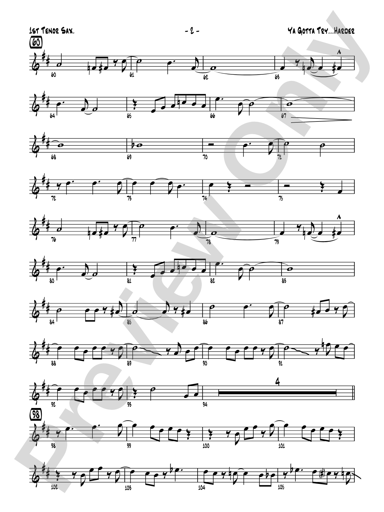 Ya Gotta Try... Harder: B-flat Tenor Saxophone
