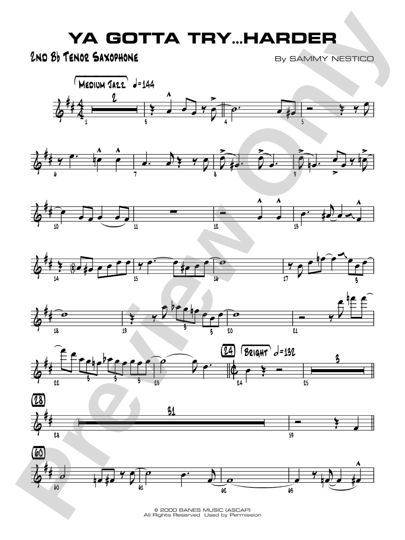 Ya Gotta Try... Harder: 2nd B-flat Tenor Saxophone