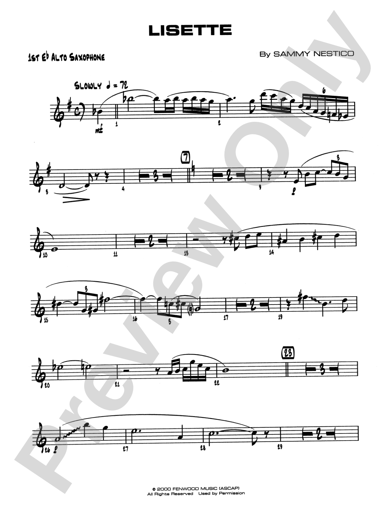 Lisette: E-flat Alto Saxophone