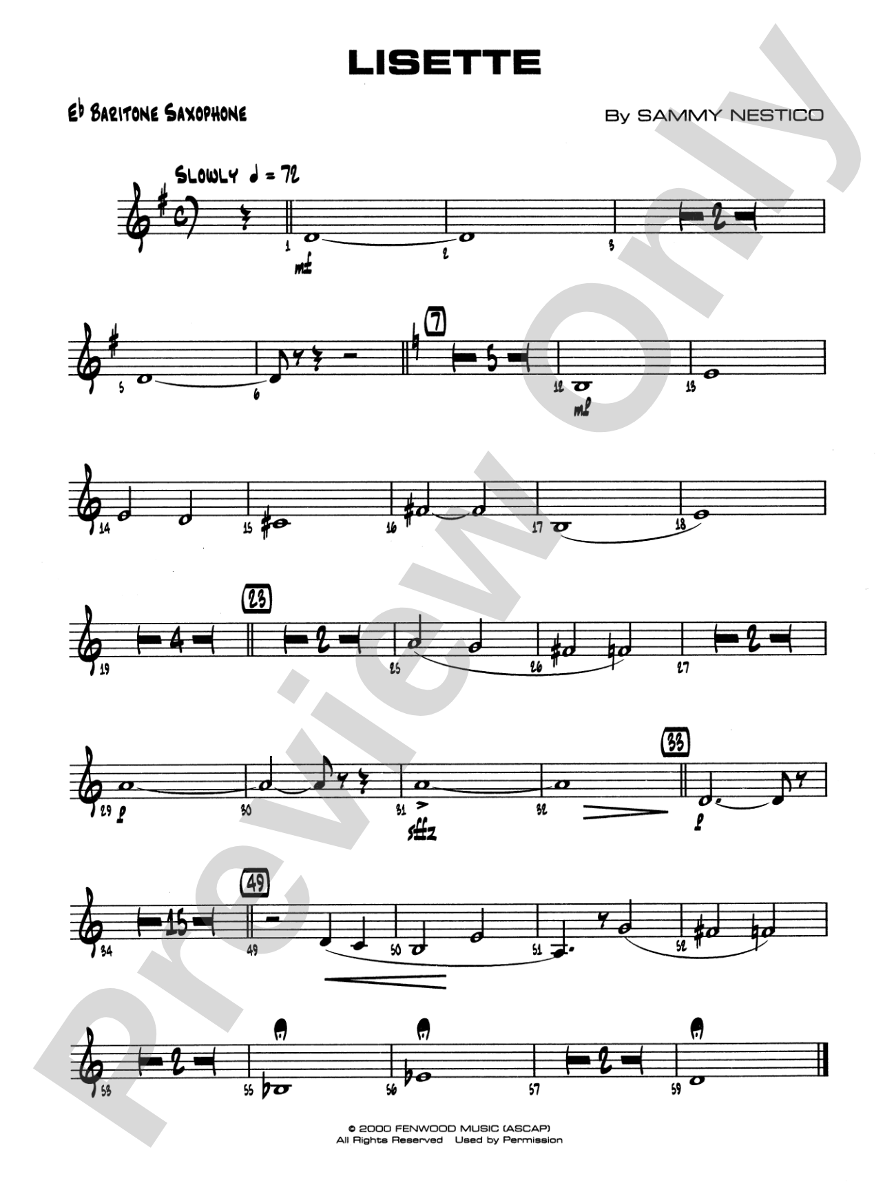 Lisette: E-flat Baritone Saxophone
