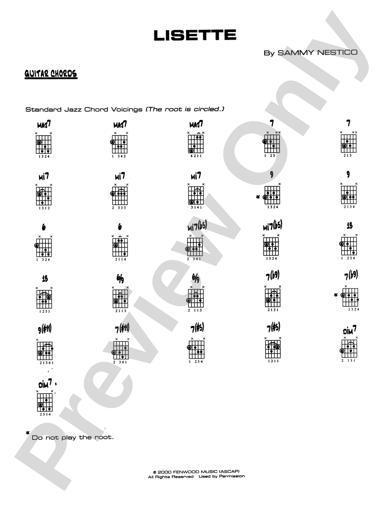 Lisette: Guitar Chords
