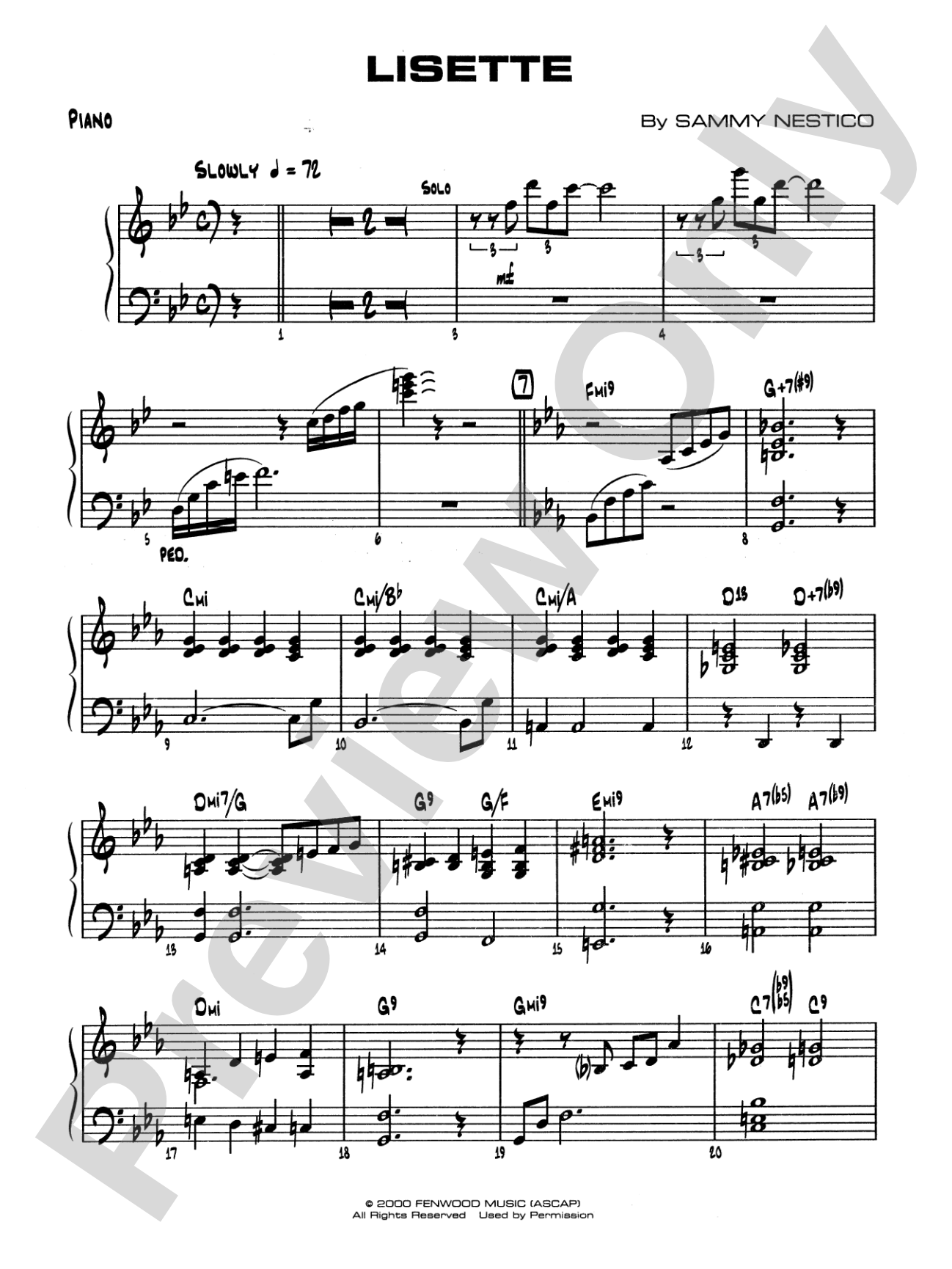 Lisette: Piano Accompaniment