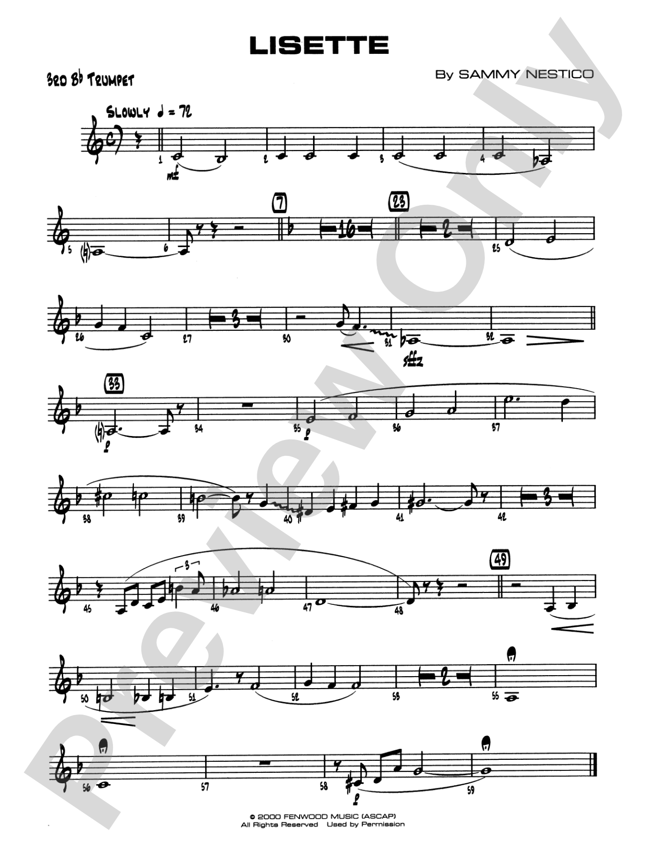 Lisette: 3rd B-flat Trumpet