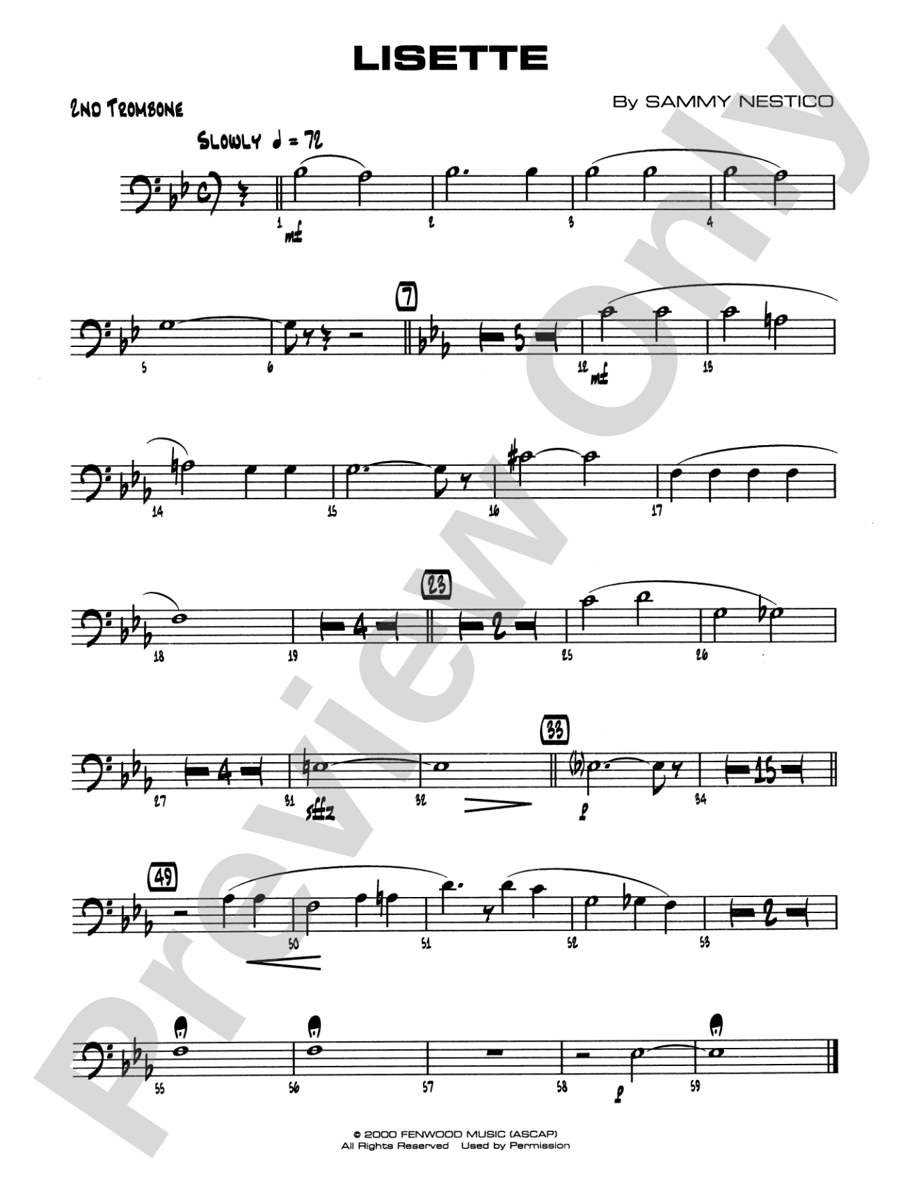 Lisette: 2nd Trombone