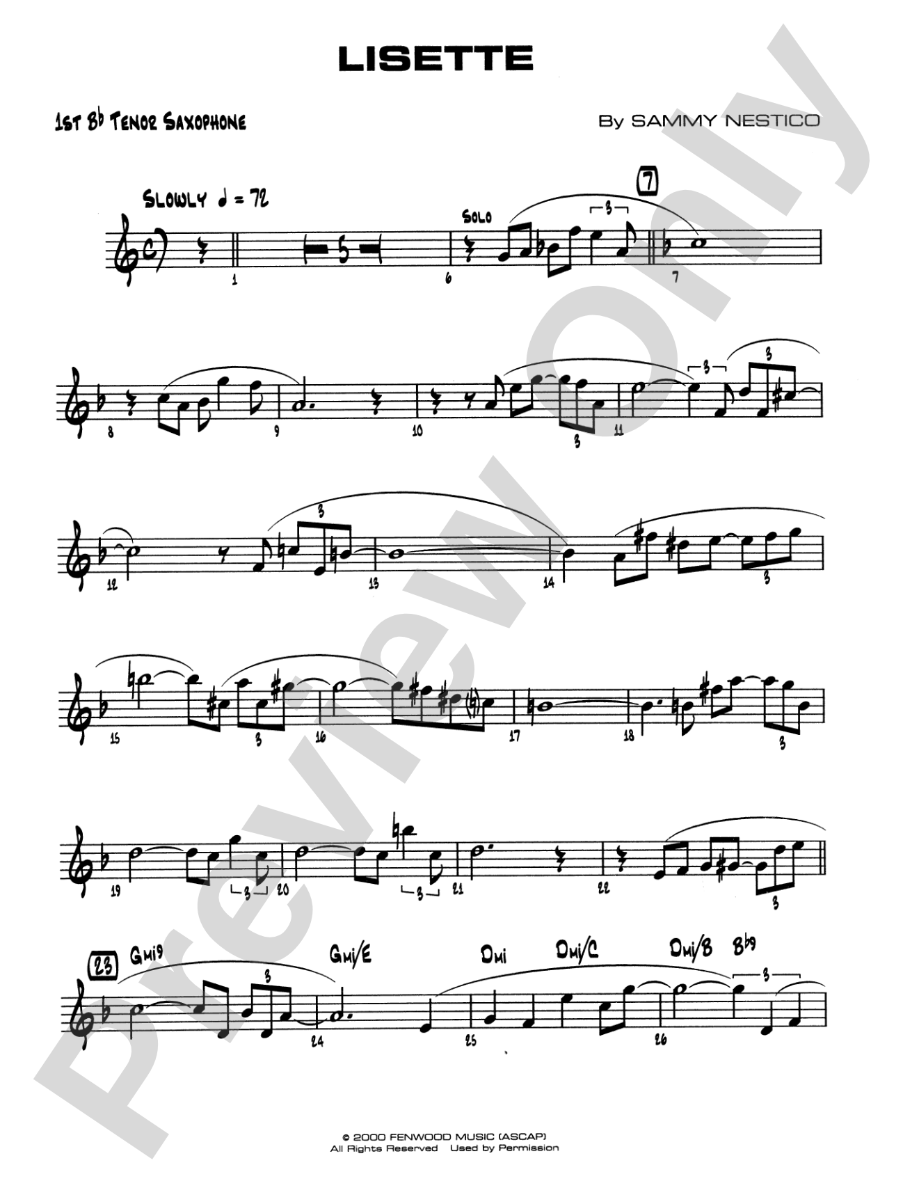 Lisette: B-flat Tenor Saxophone