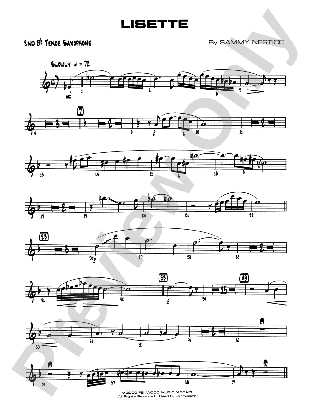Lisette: 2nd B-flat Tenor Saxophone