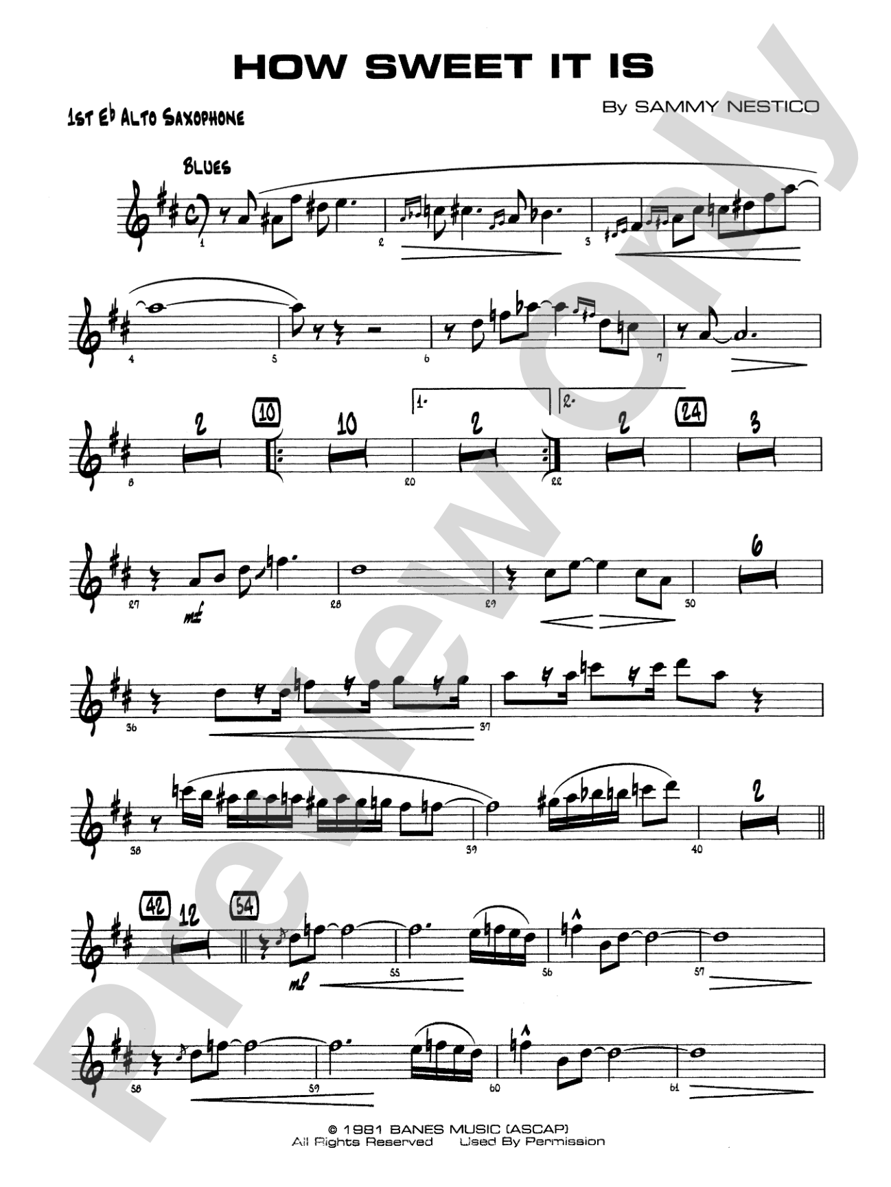 How Sweet It Is: E-flat Alto Saxophone