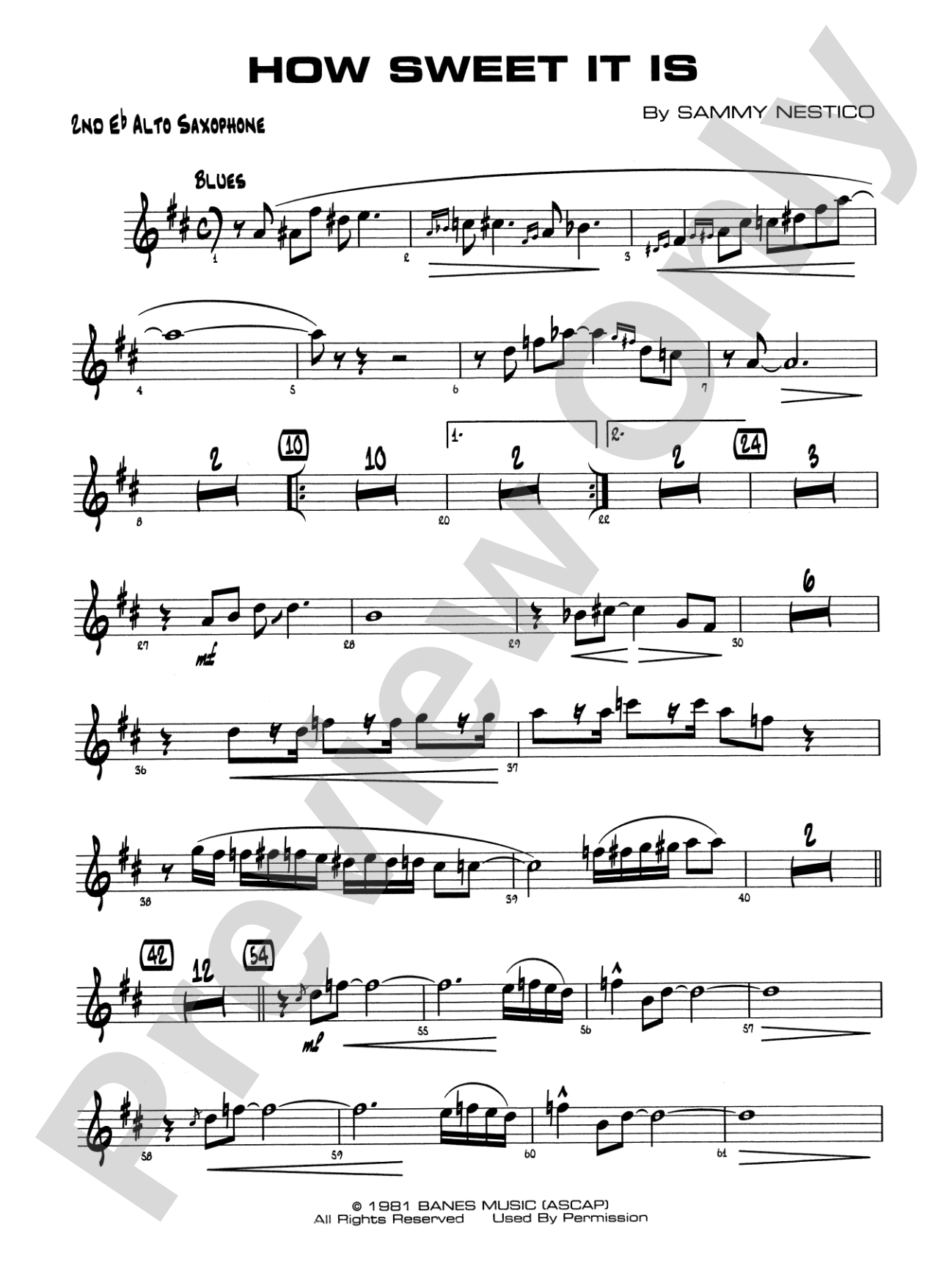 How Sweet It Is: 2nd E-flat Alto Saxophone