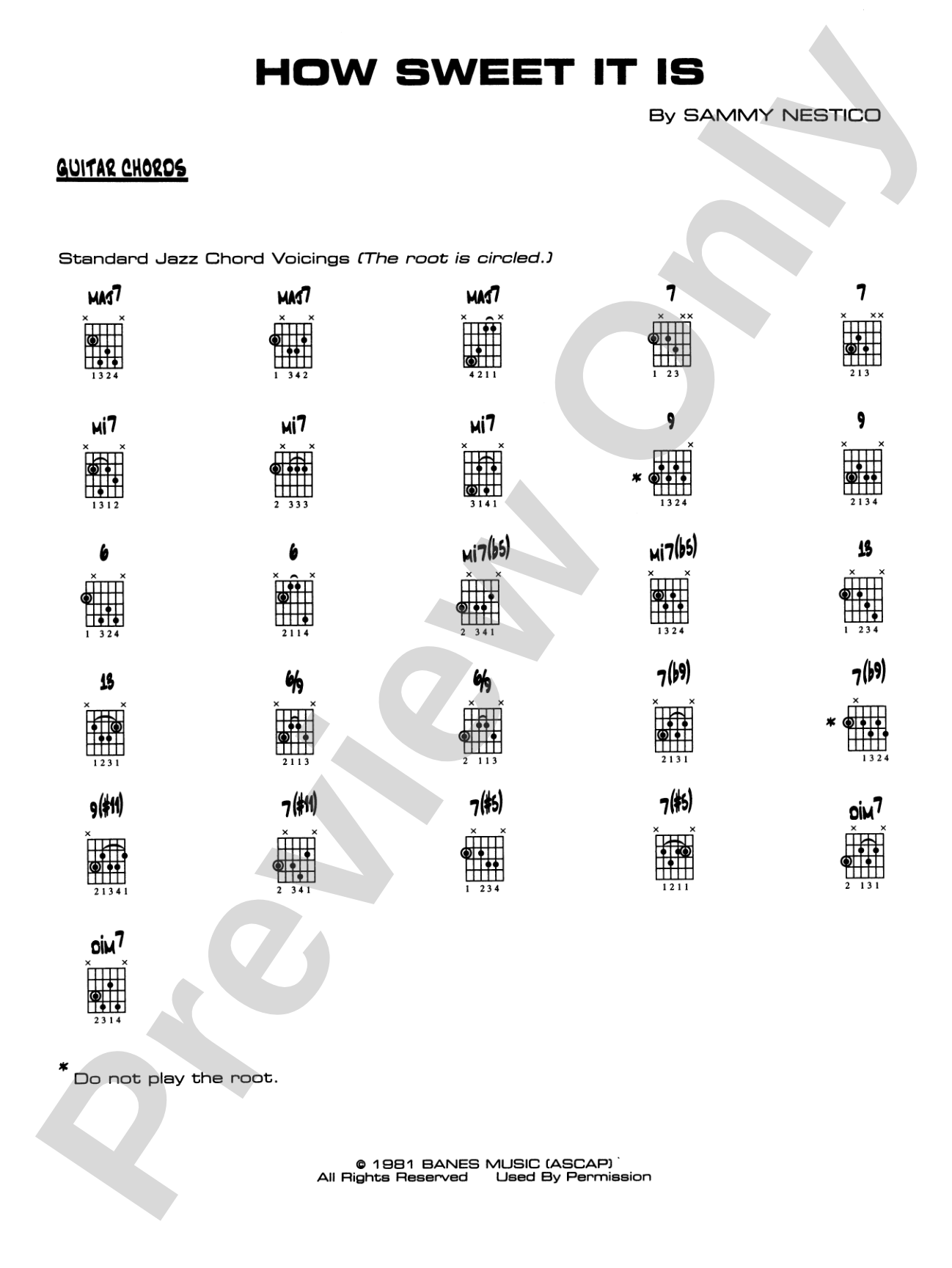How Sweet It Is: Guitar Chords
