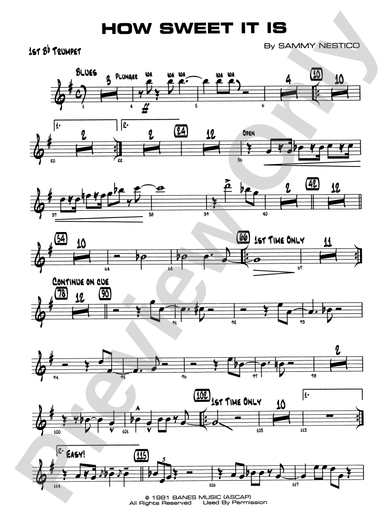 How Sweet It Is: 1st B-flat Trumpet