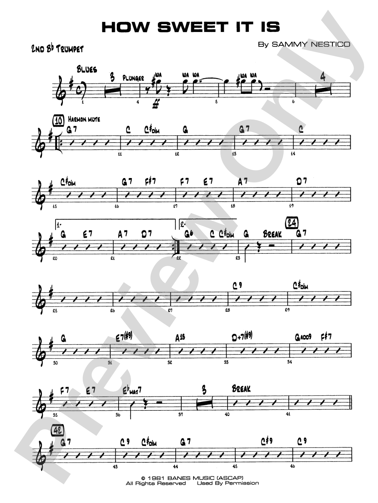 How Sweet It Is: 2nd B-flat Trumpet